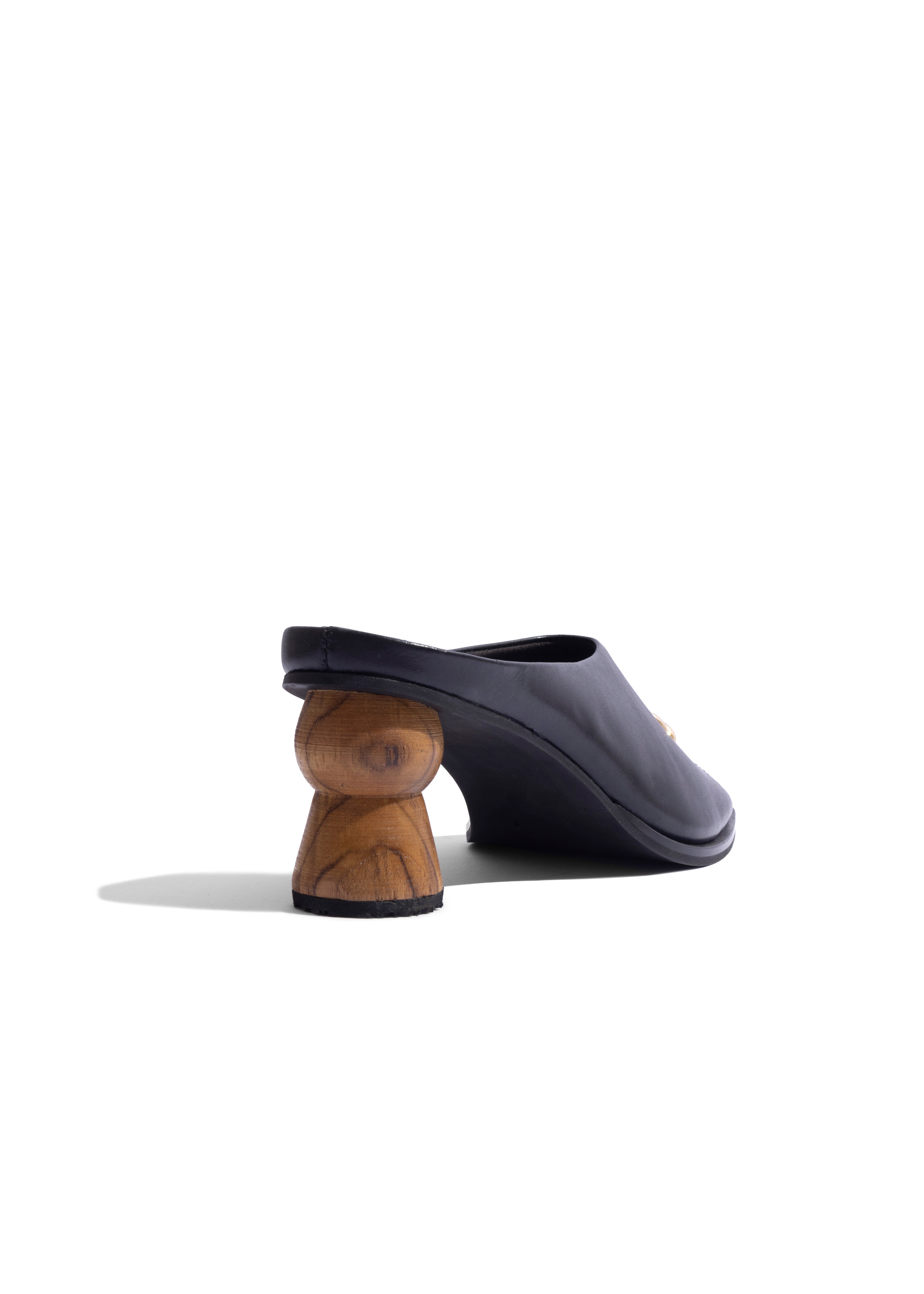 Peep-toe Mule Black