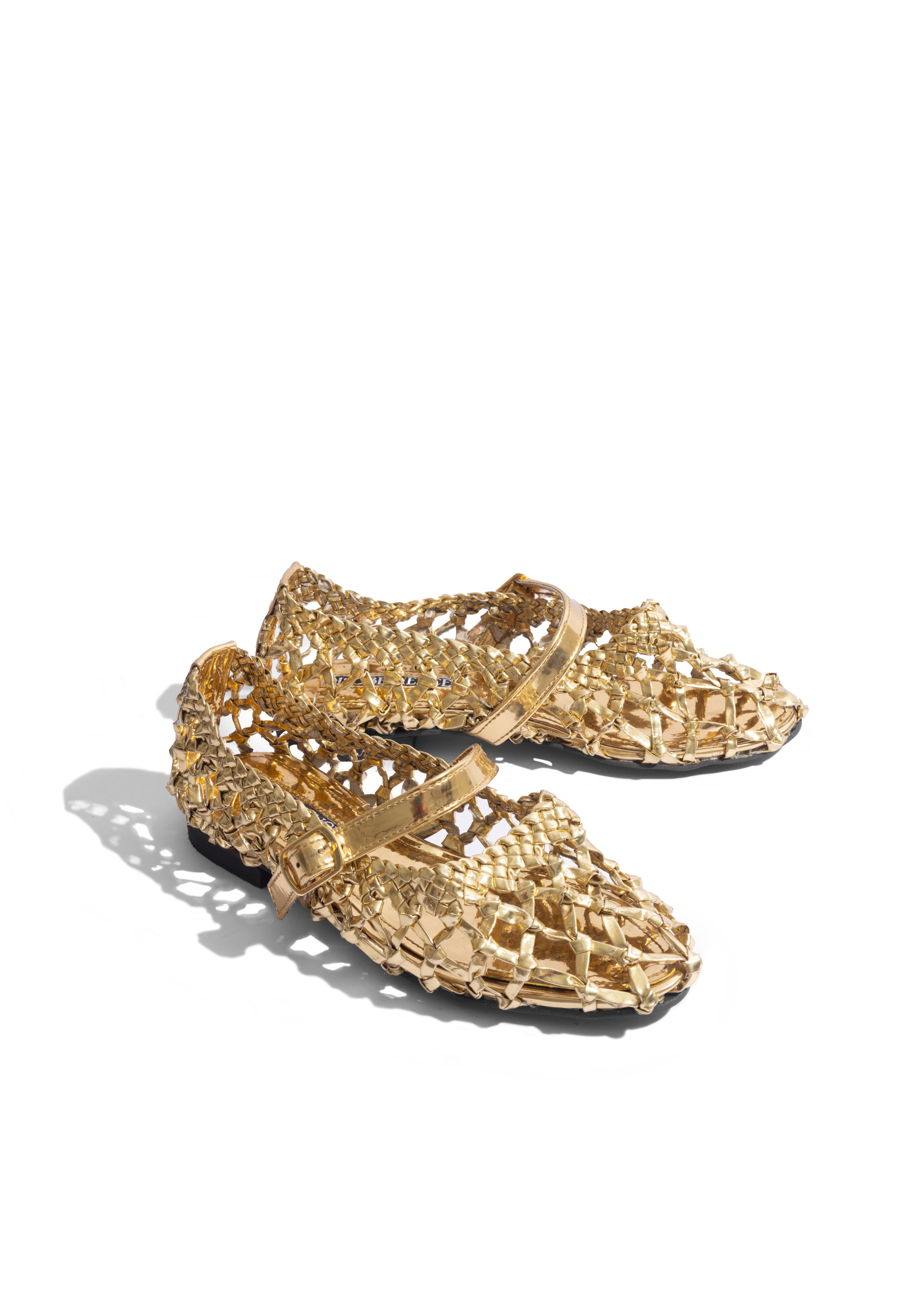 Handwoven Flats Gold
