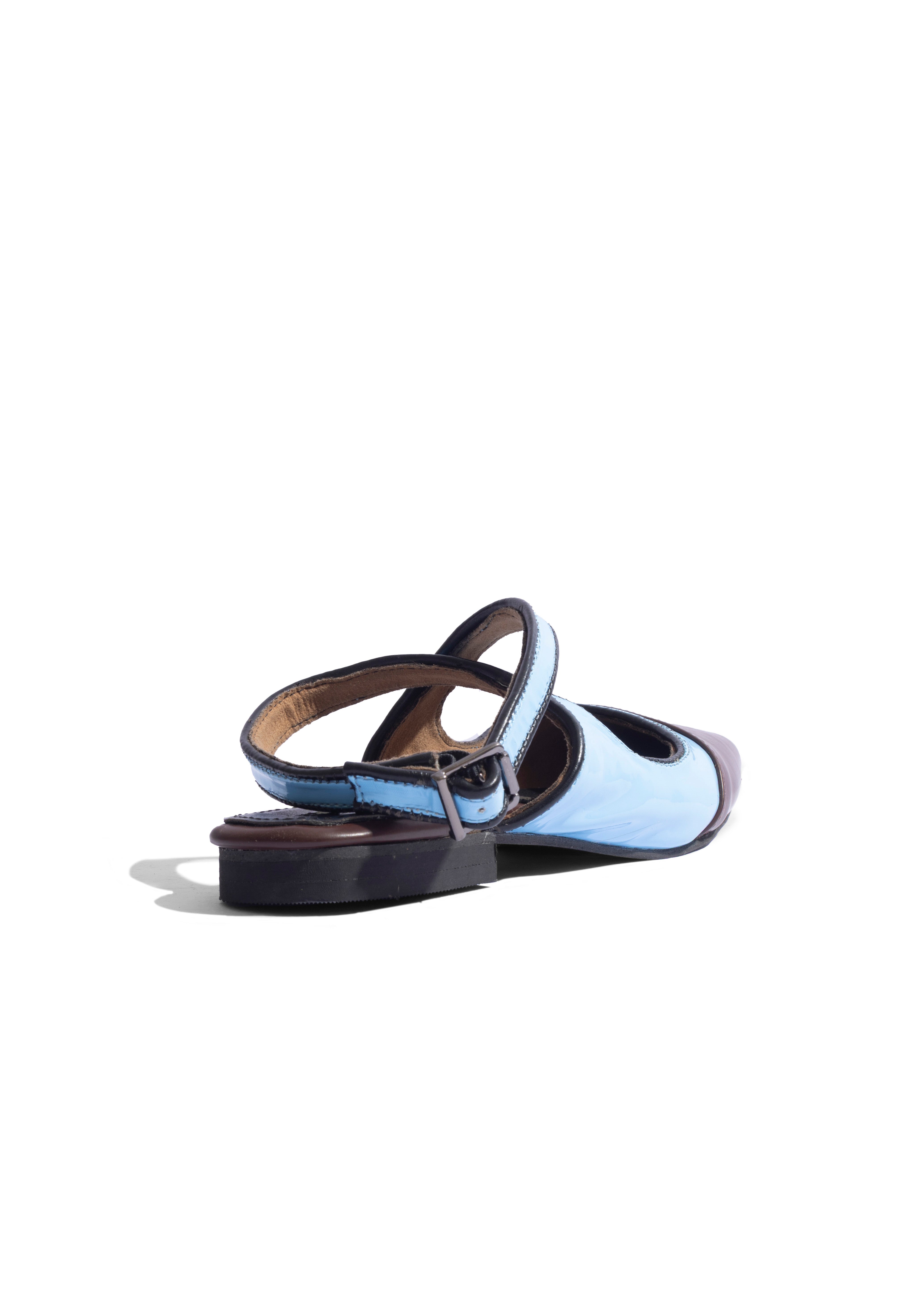 Two Tone Flats Powder Blue with Cocoa Brown