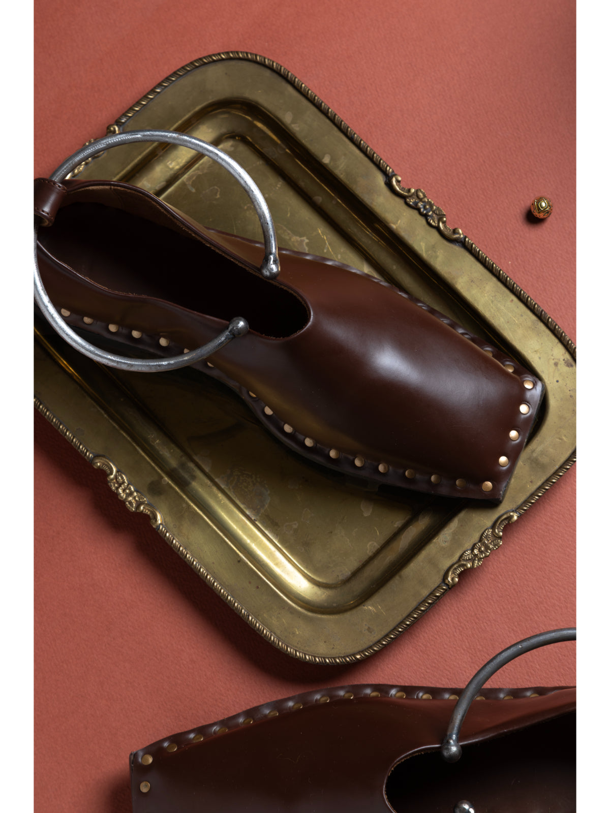 Cocoa-Brown Vegan Leather Gladiator Flats Defined by a Circular Ankle Hold