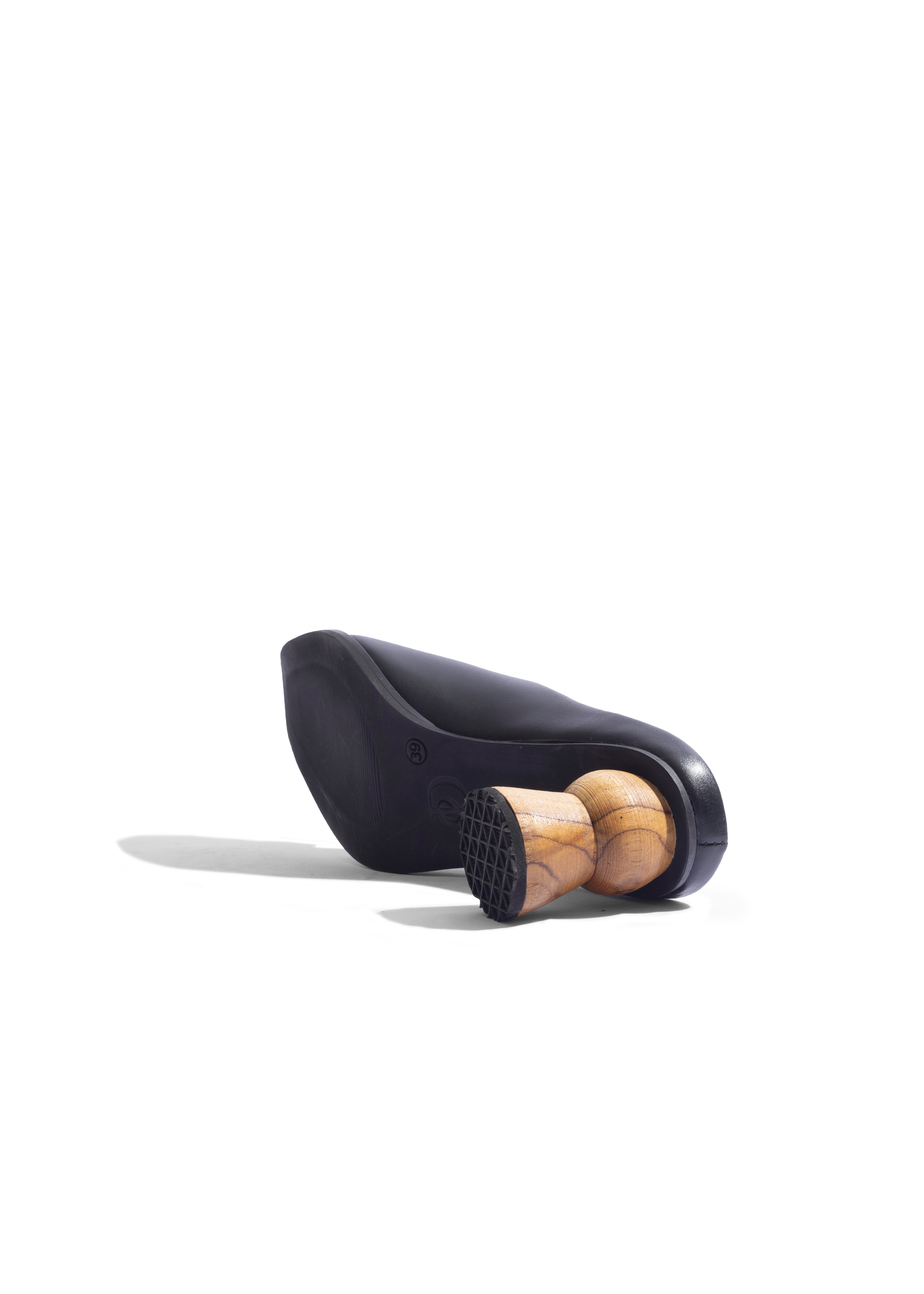 Peep-toe Mule Black