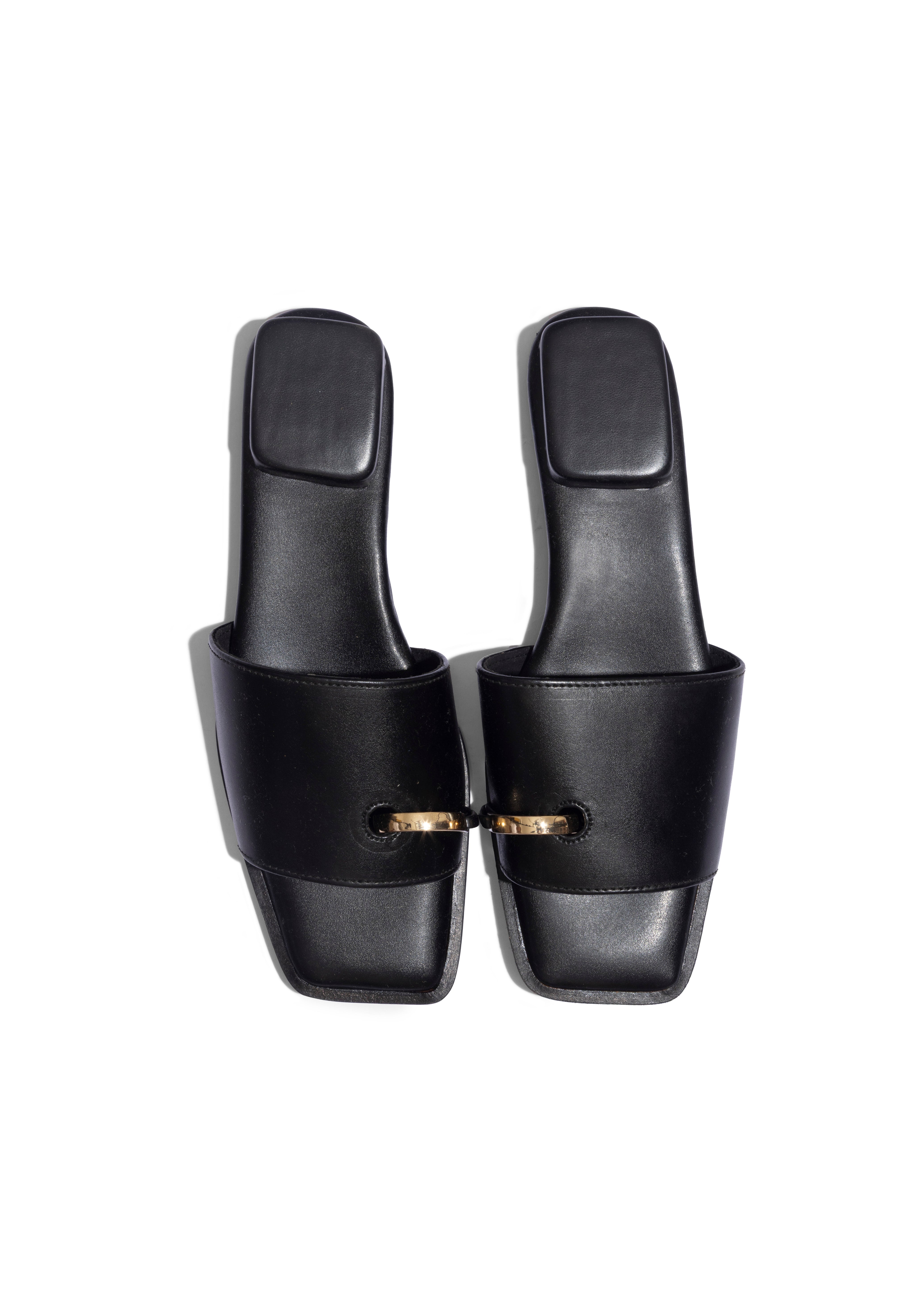 Unisex Ring Flats Black