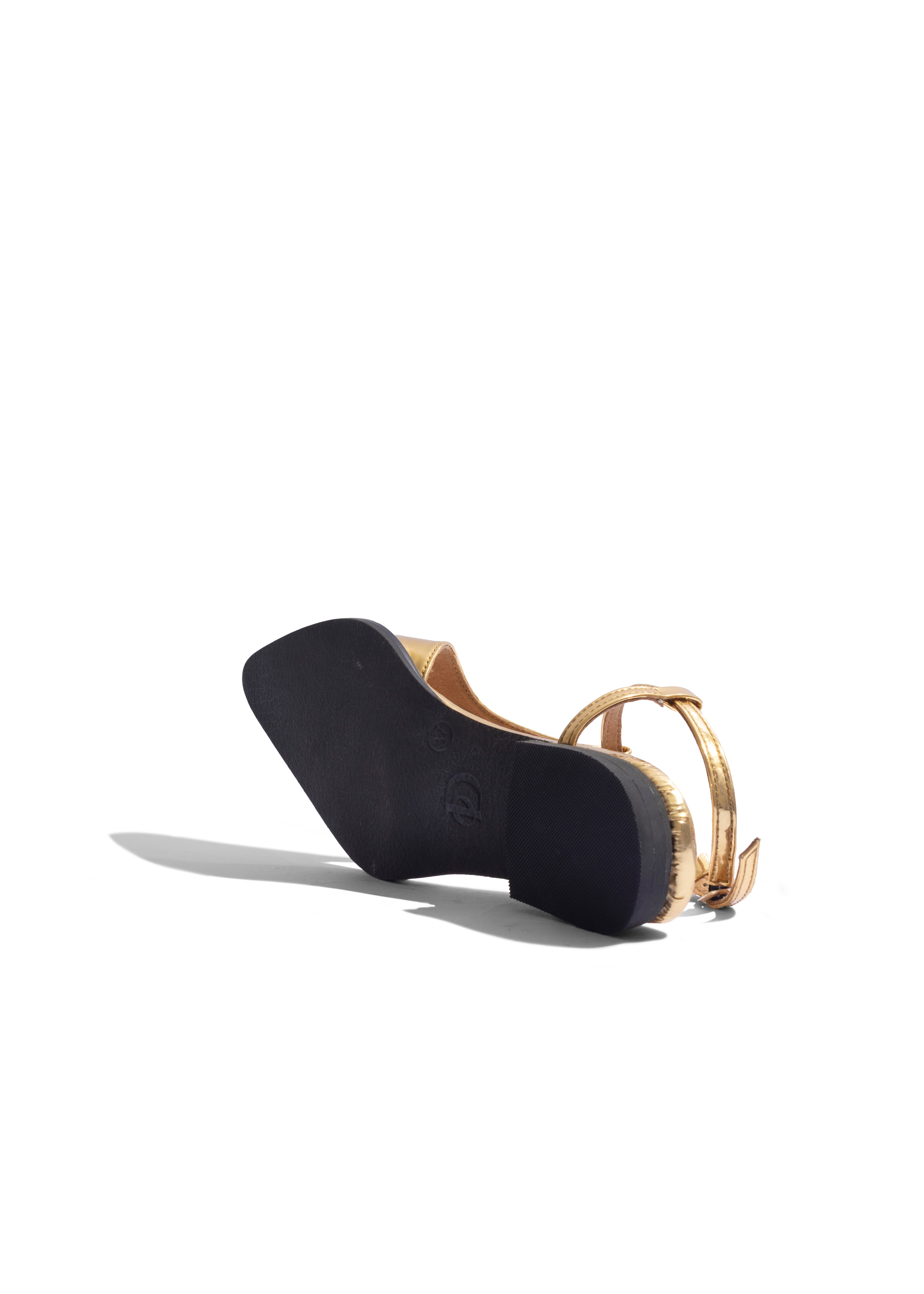 Aura Metallic T-bar Flats