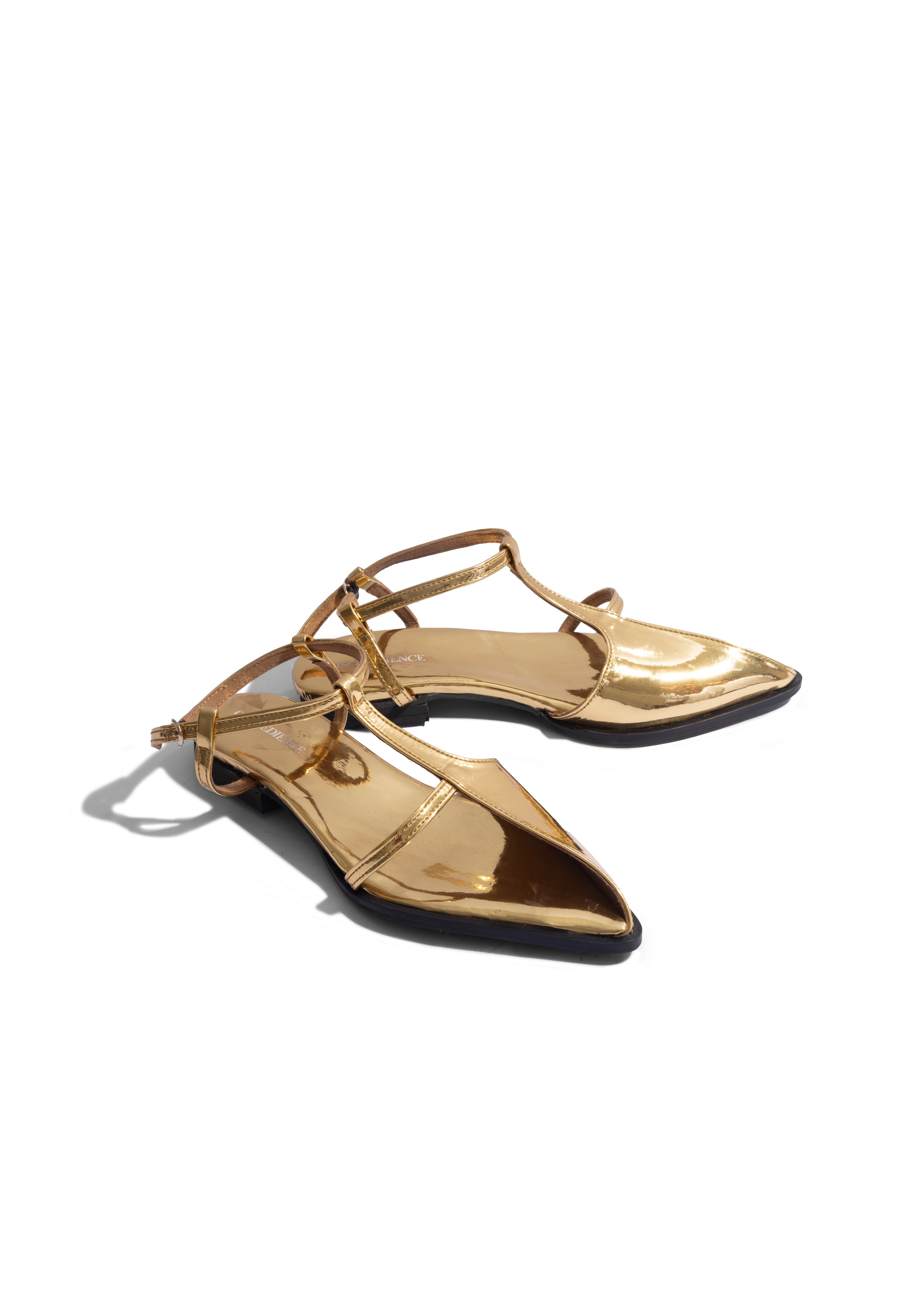 Aura Metallic T-bar Flats