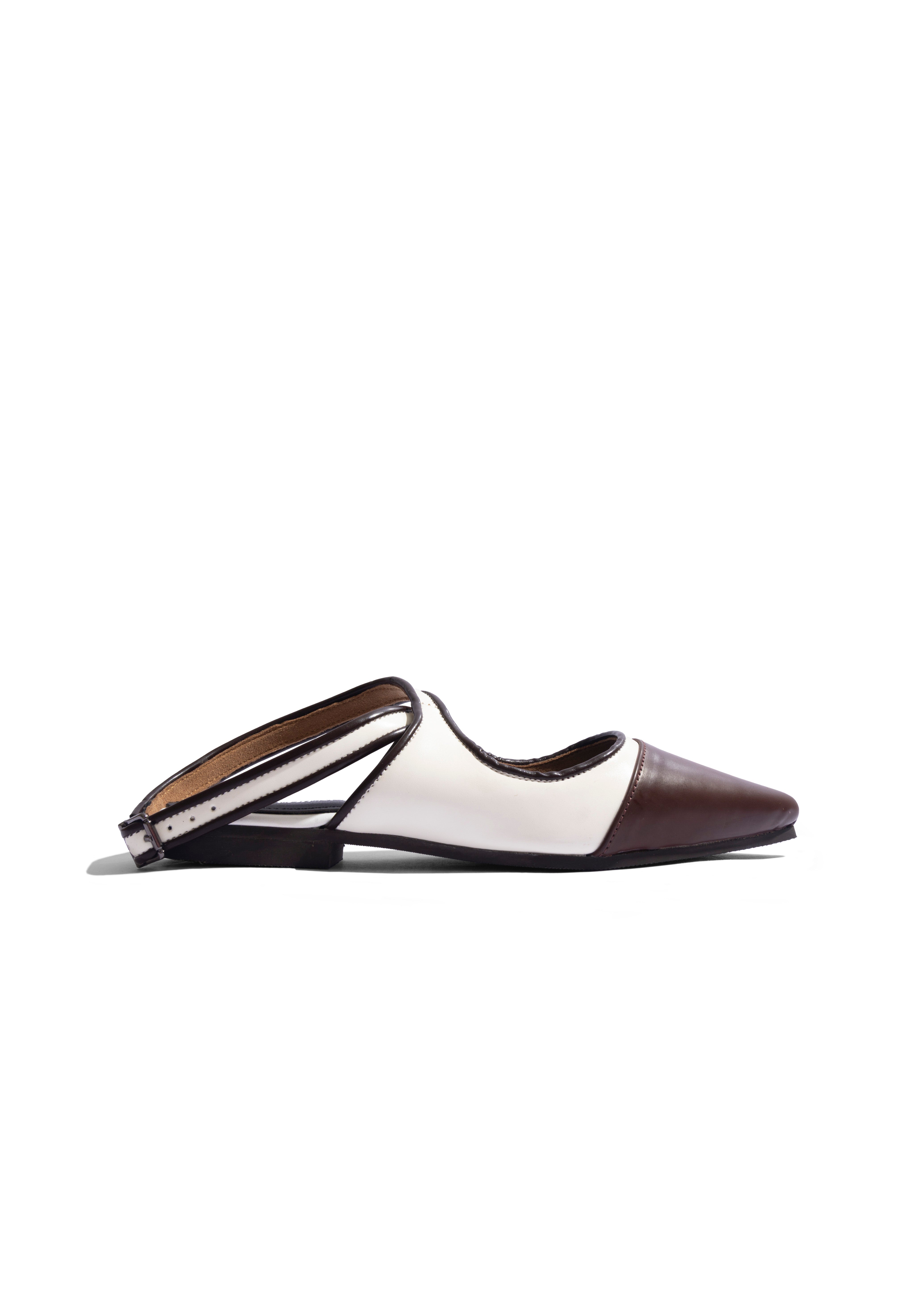 Two Tone Flats Cocoa Brown with Ivory
