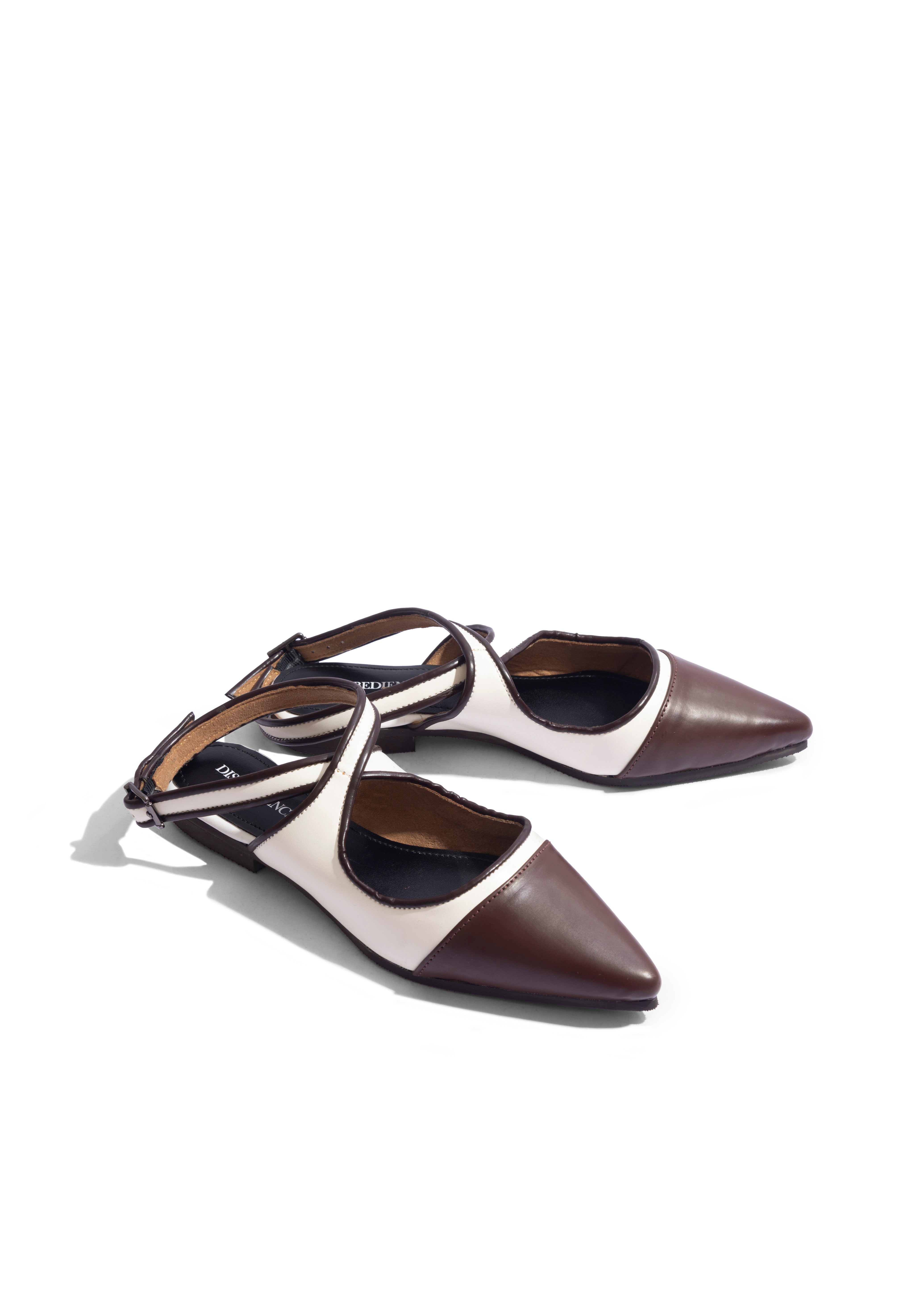 Two Tone Flats Cocoa Brown with Ivory