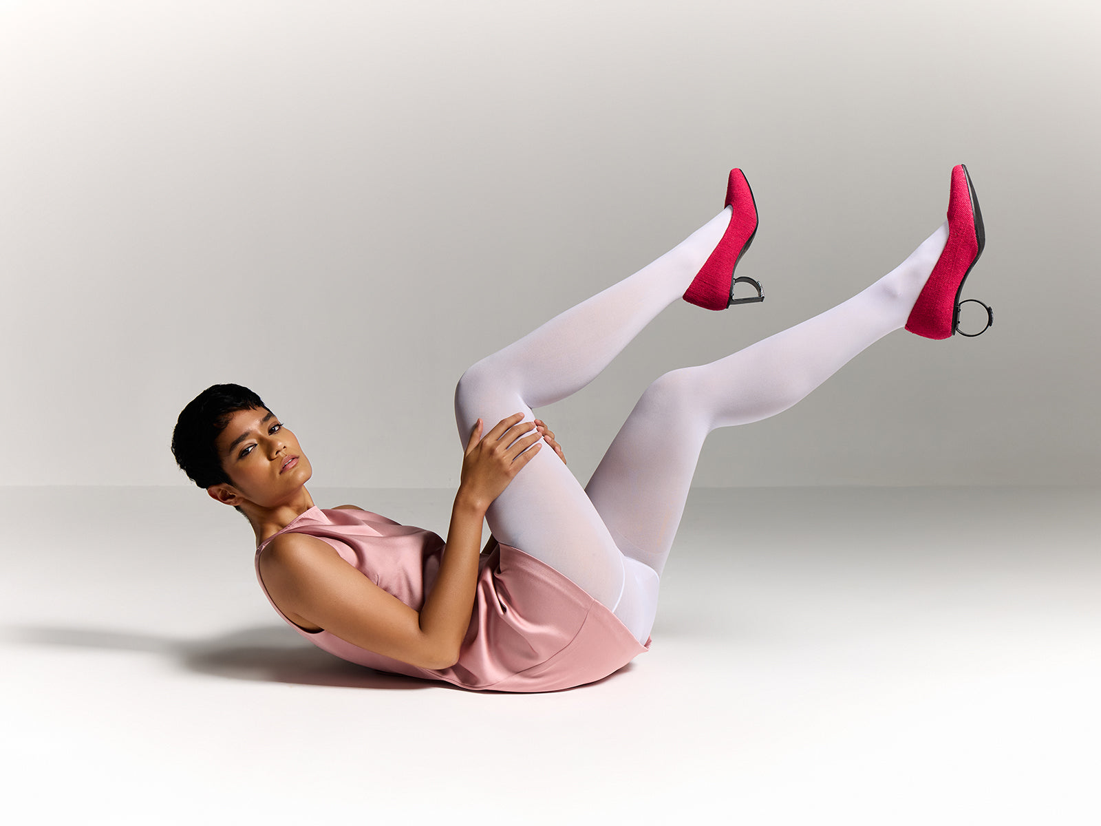 Fuschia Pink Handwoven Cotton & Steel D&O Pumps