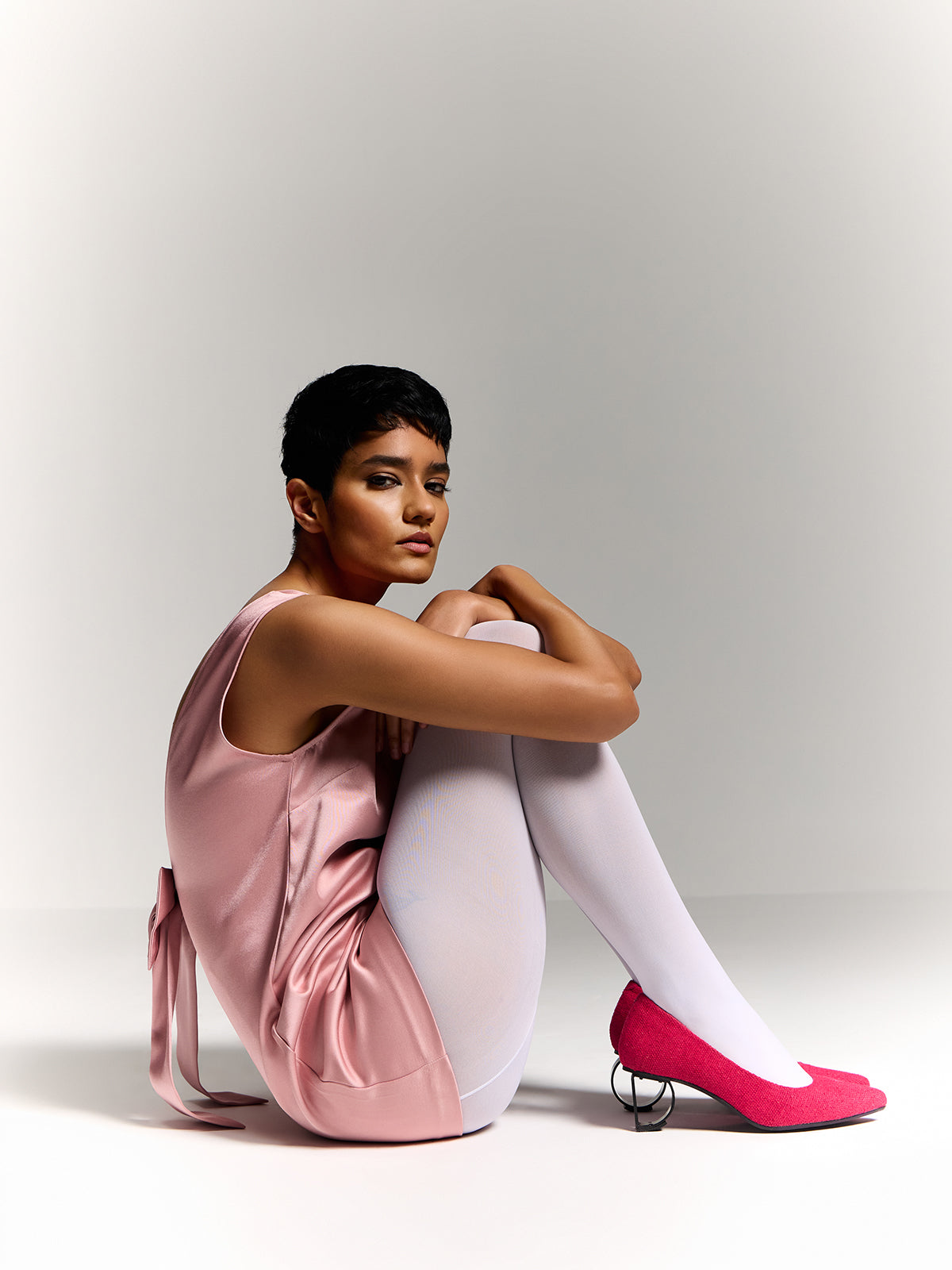 Fuschia Pink Handwoven Cotton & Steel D&O Pumps