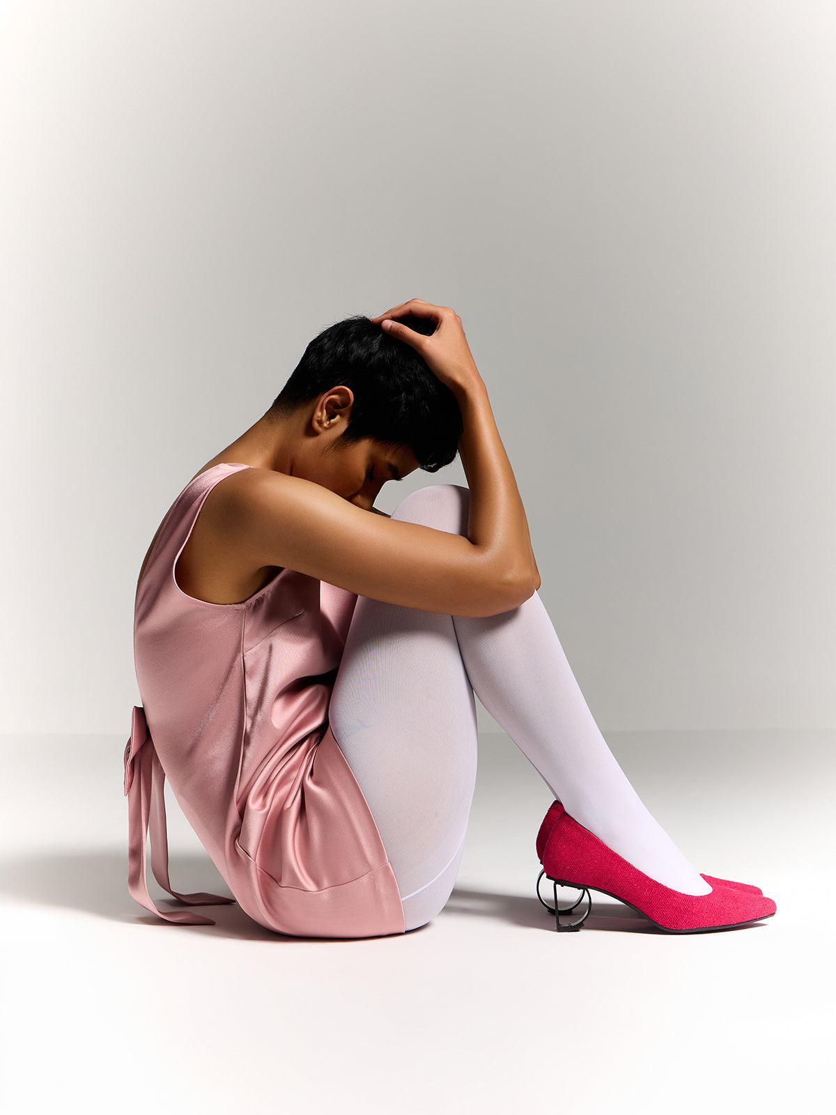 Fuschia Pink Handwoven Cotton & Steel D&O Pumps