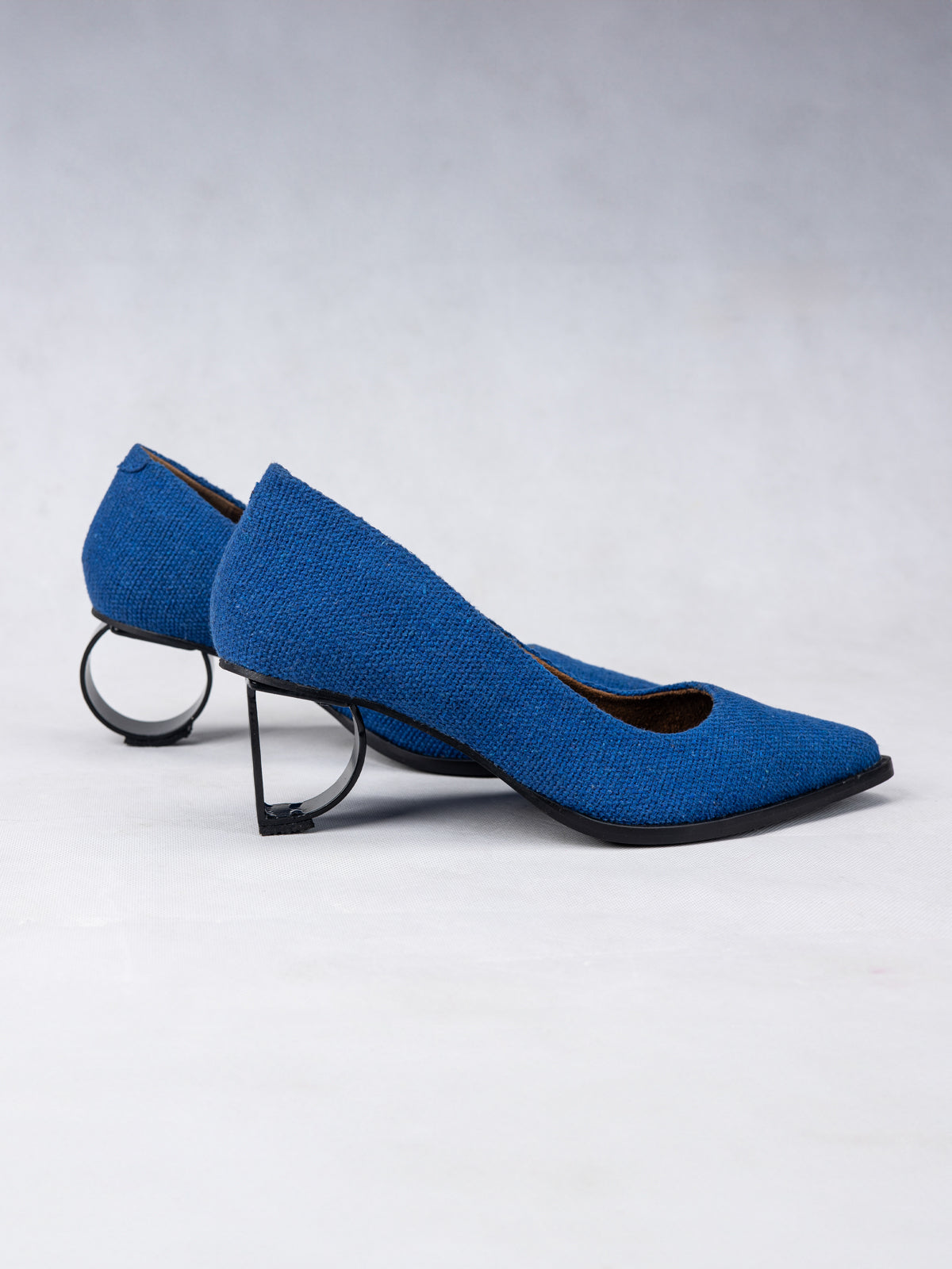 Electric Blue Handwoven Cotton & Steel D&O Pumps