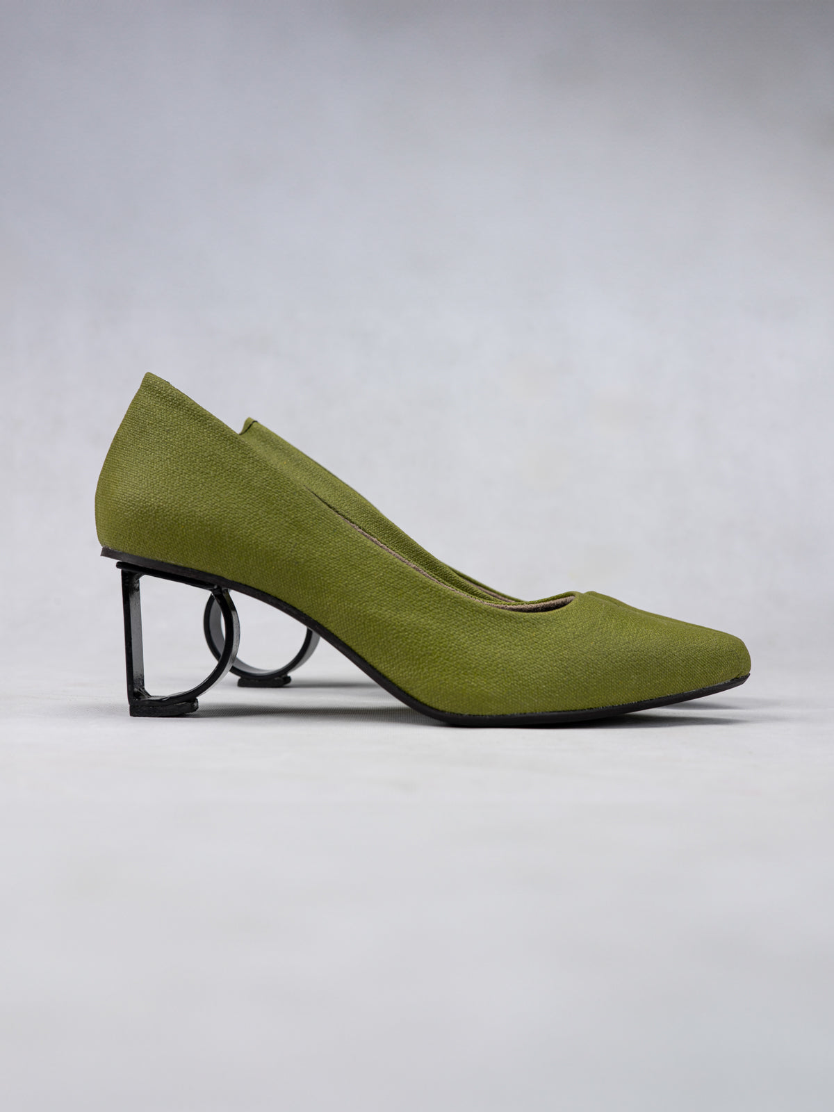 Lime Green Plant Leather & Steel D&O Pumps