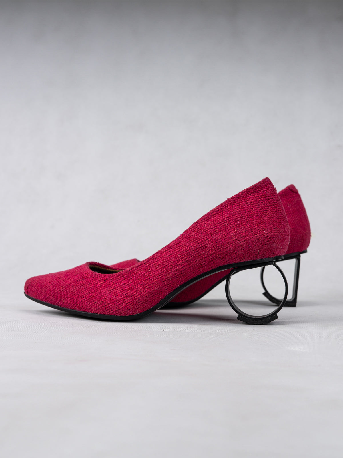 Fuschia Pink Handwoven Cotton & Steel D&O Pumps