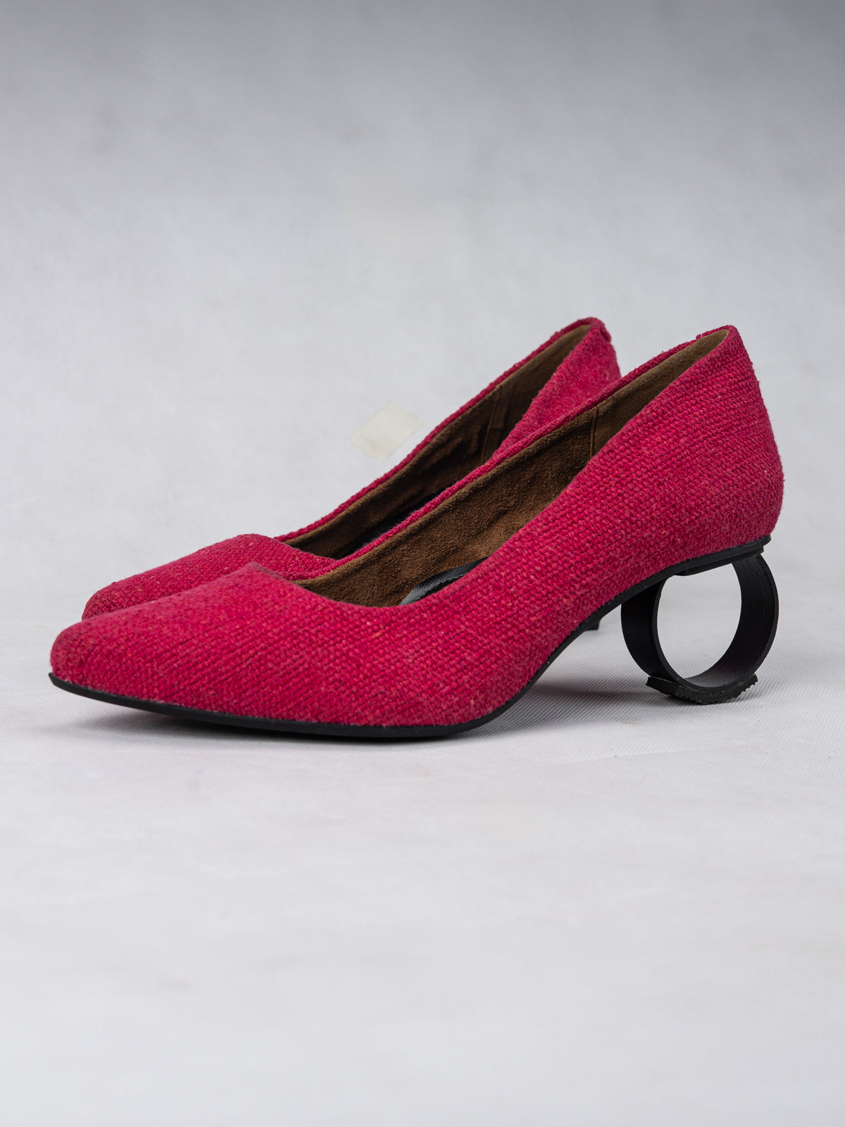 Fuschia Pink Handwoven Cotton & Steel D&O Pumps