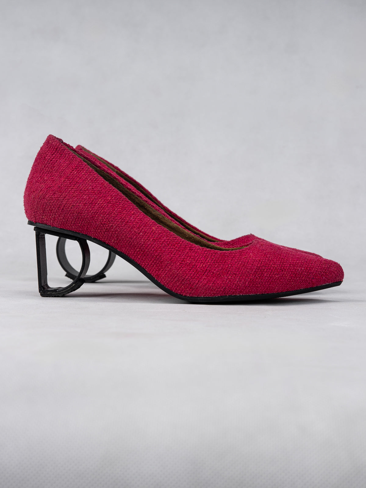 Fuschia Pink Handwoven Cotton & Steel D&O Pumps