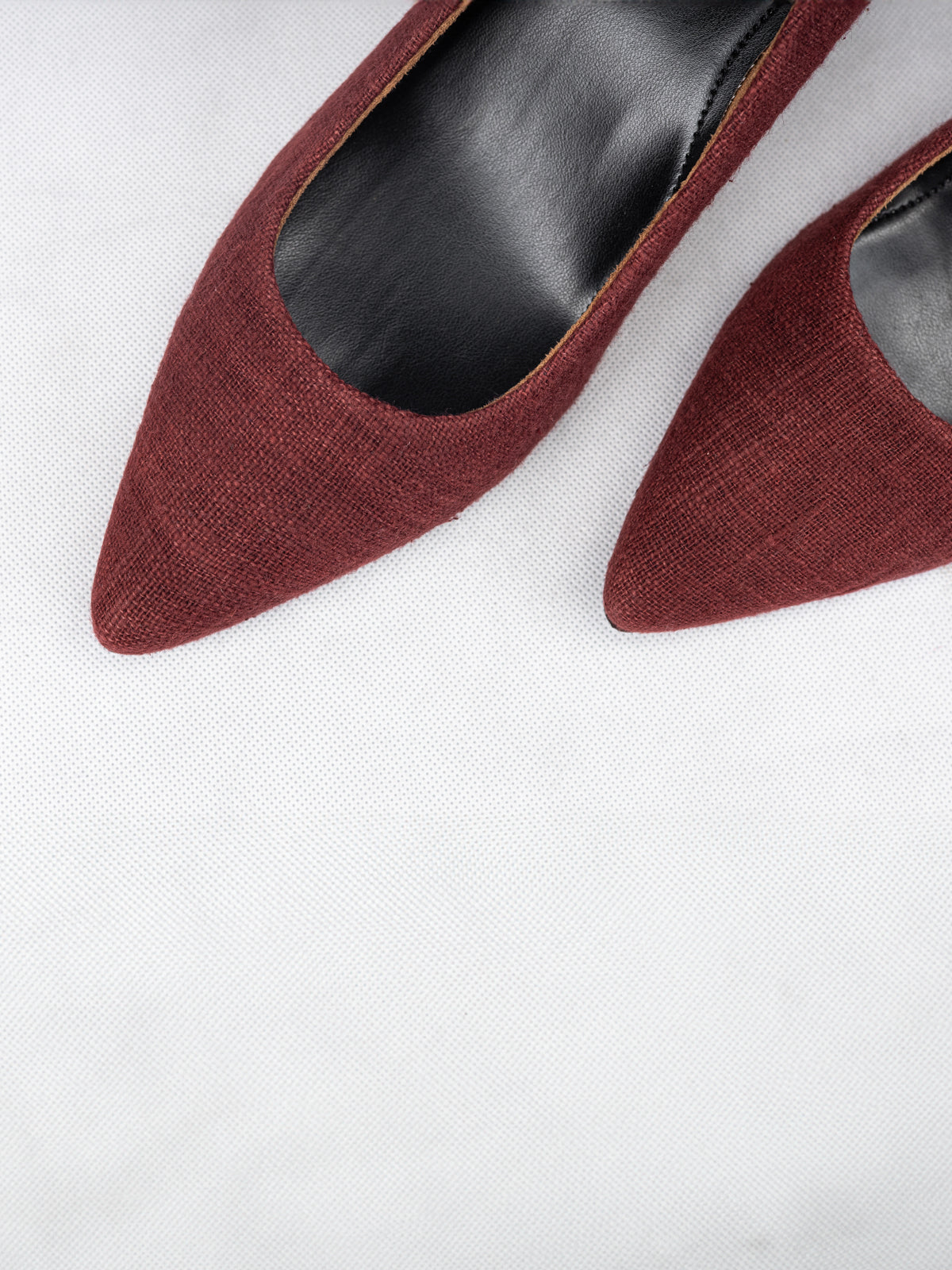 Deep Maroon Organic Cotton & Steel D&O Pumps