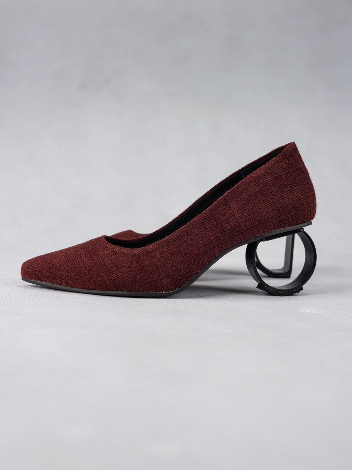 Deep Maroon Organic Cotton & Steel D&O Pumps