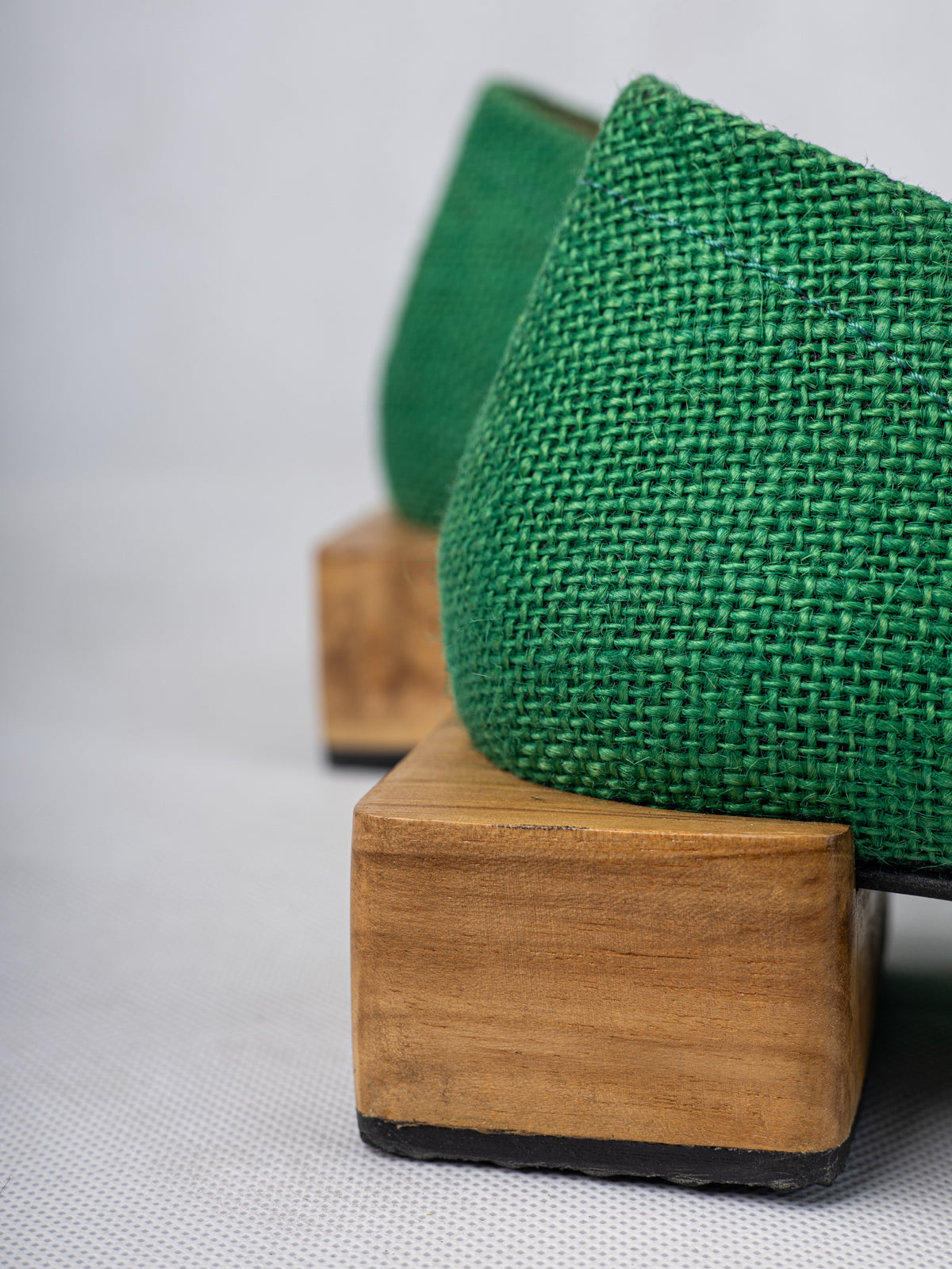 Forest Green Humble Jute & Wooden Box Heeled Oxfords
