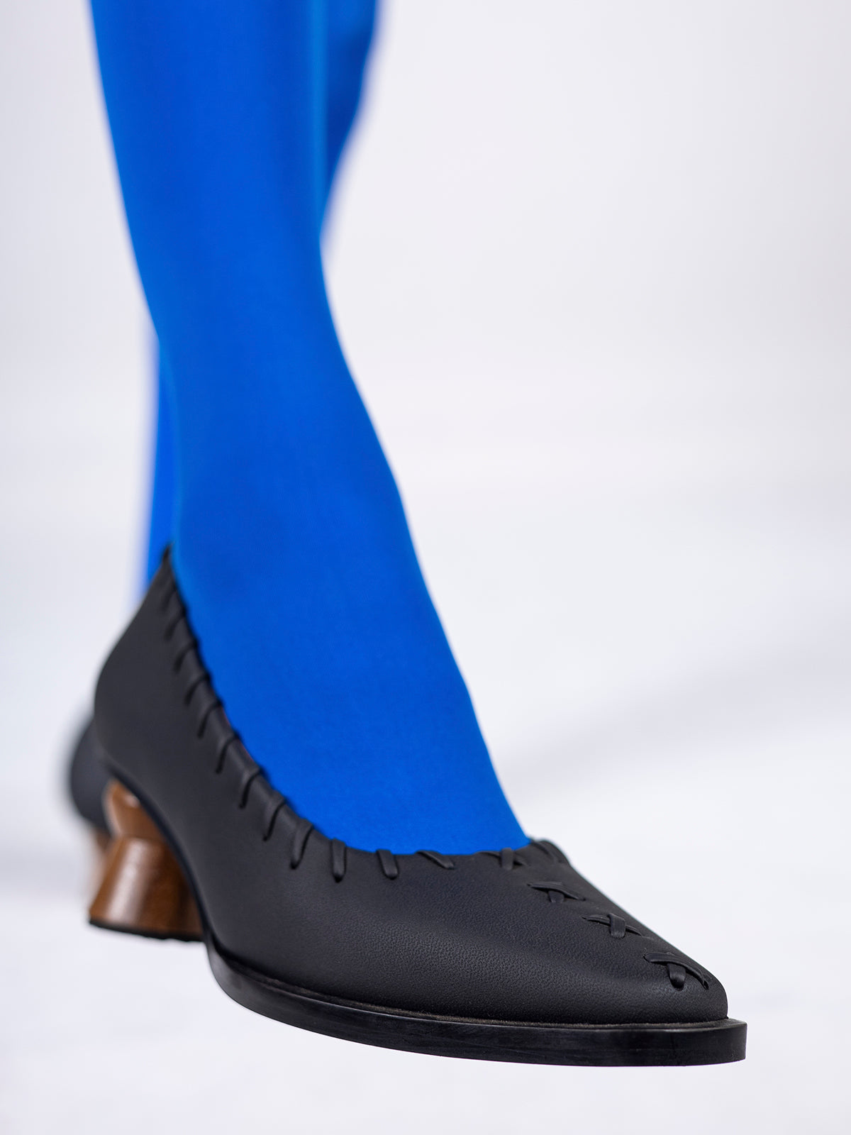 Black Plant Leather & Teak Loafer