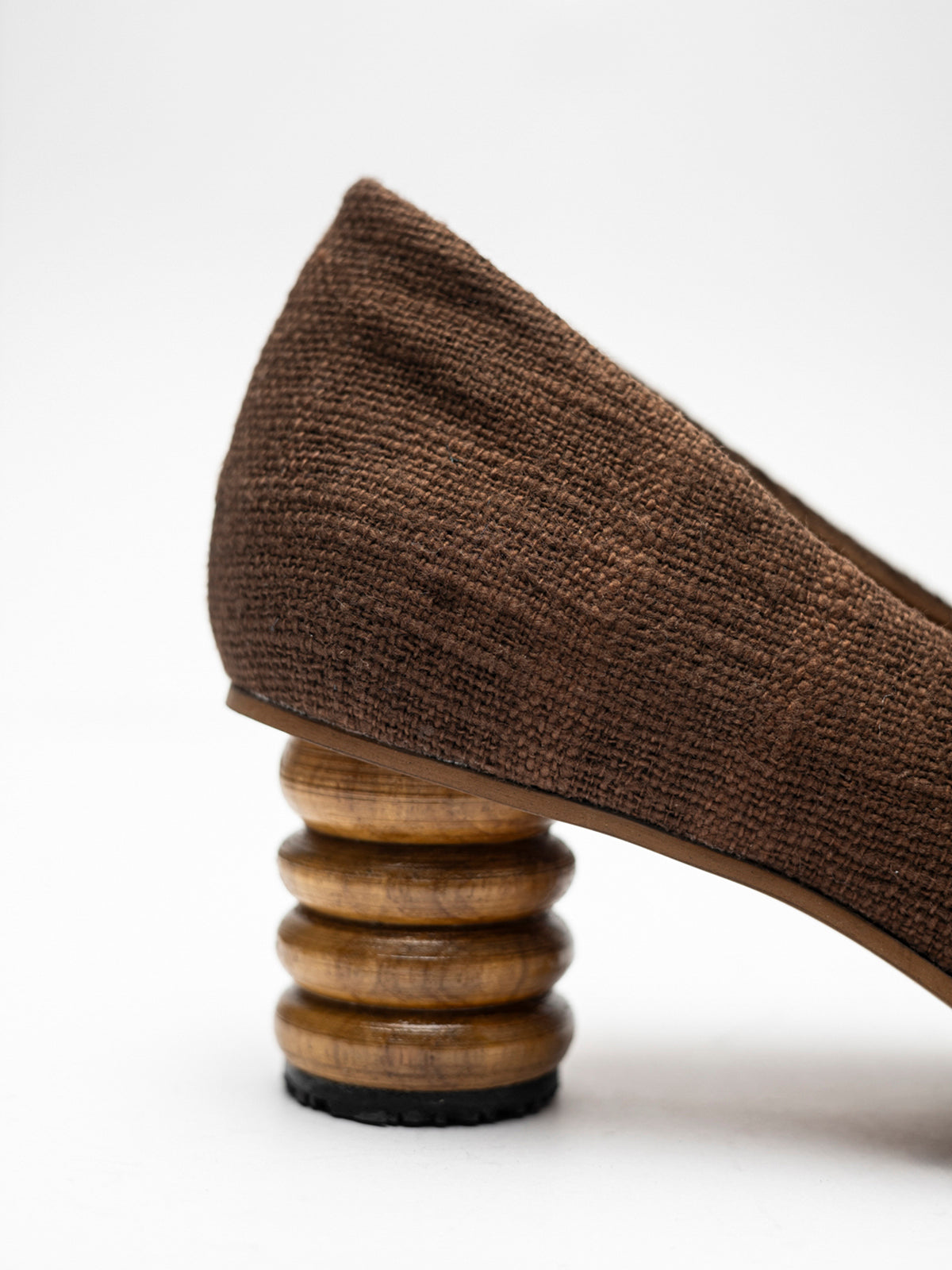 Cocoa Brown Organic Kala Cotton & Teak Wood Loafers