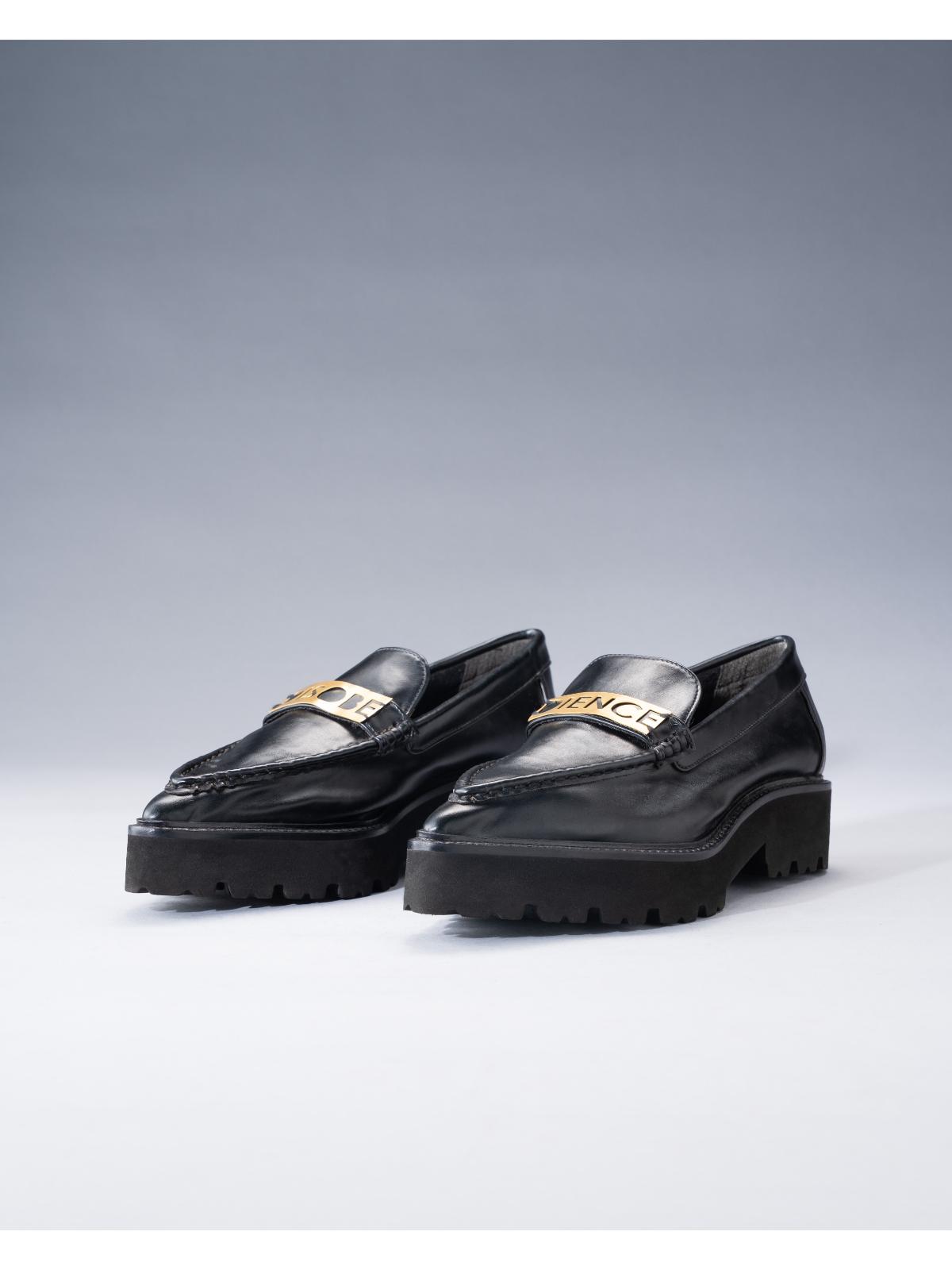 Midnight Black Penny Loafer with Brass Engraving Detail