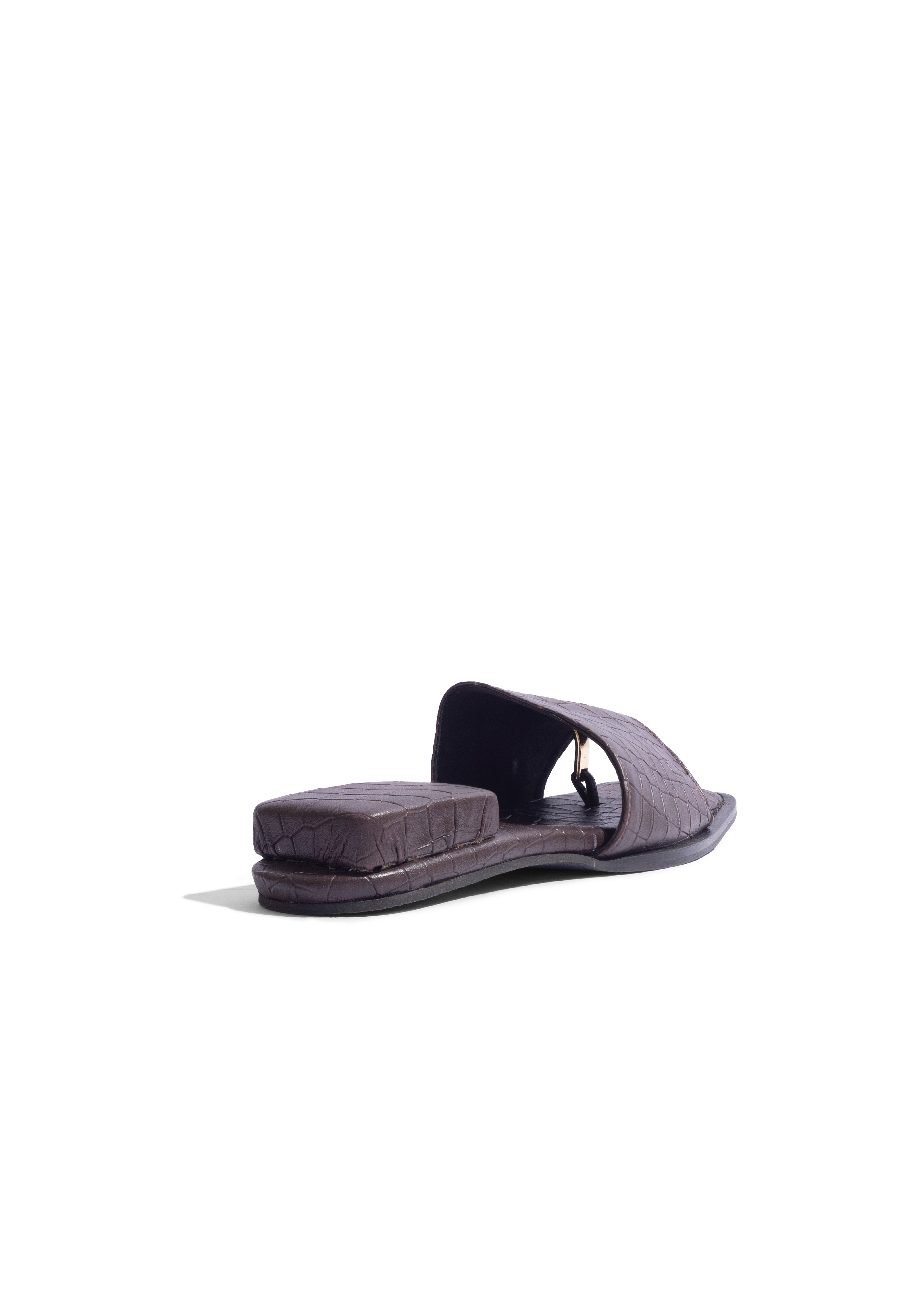 Unisex Ring Flats Brown