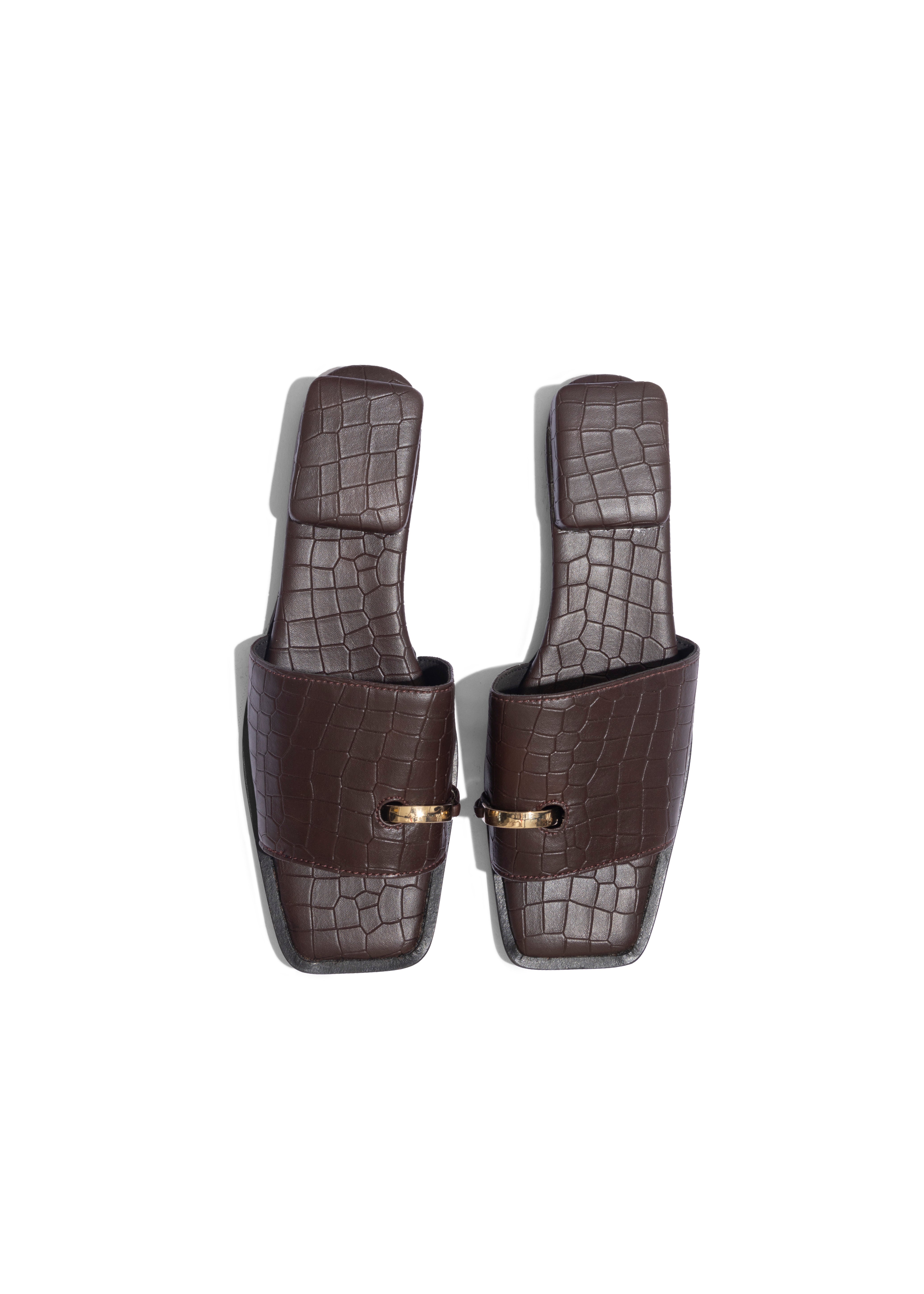 Unisex Ring Flats Brown