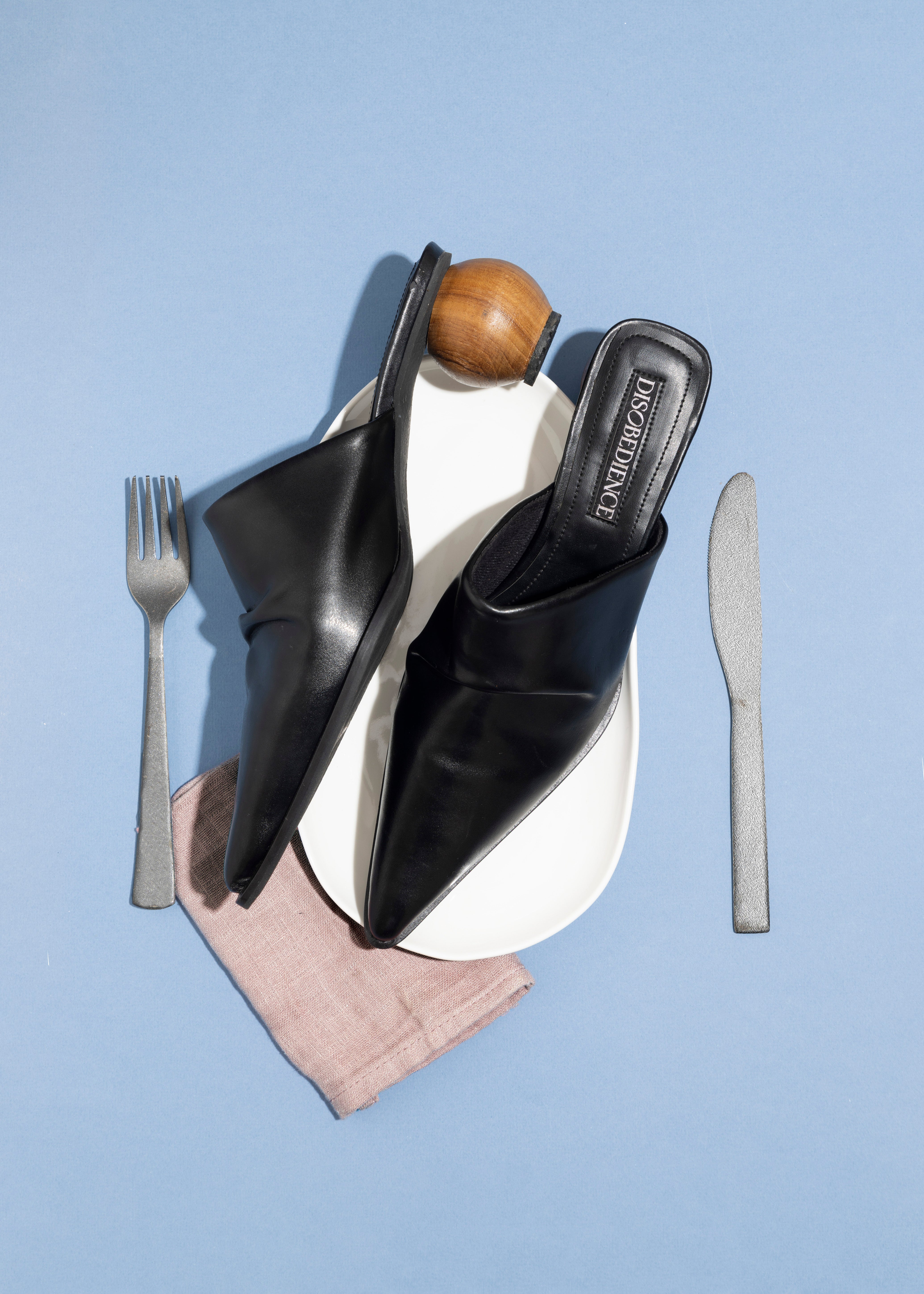 Terra Sculptural Heel Black