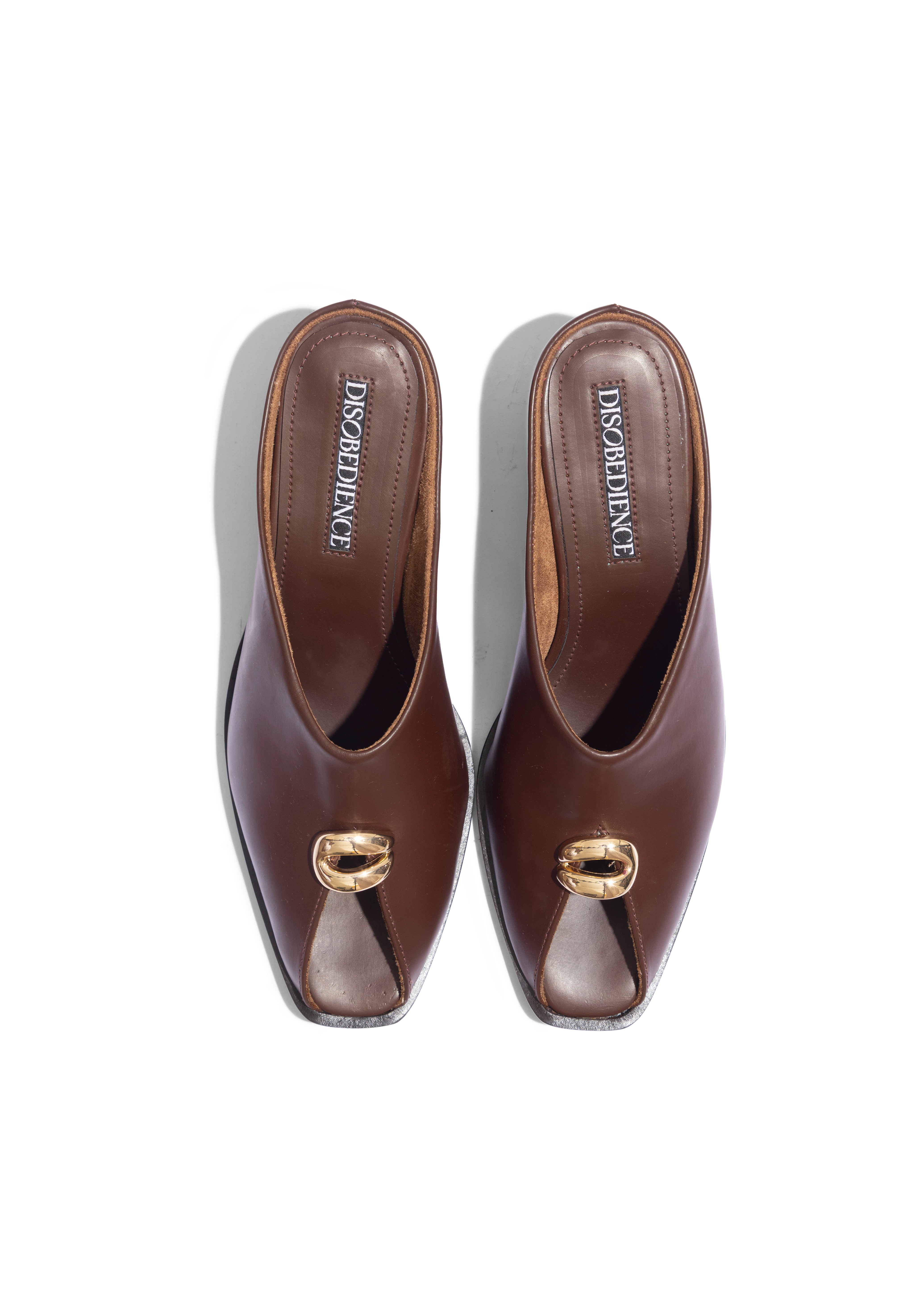 Peep-toe Mule Brown