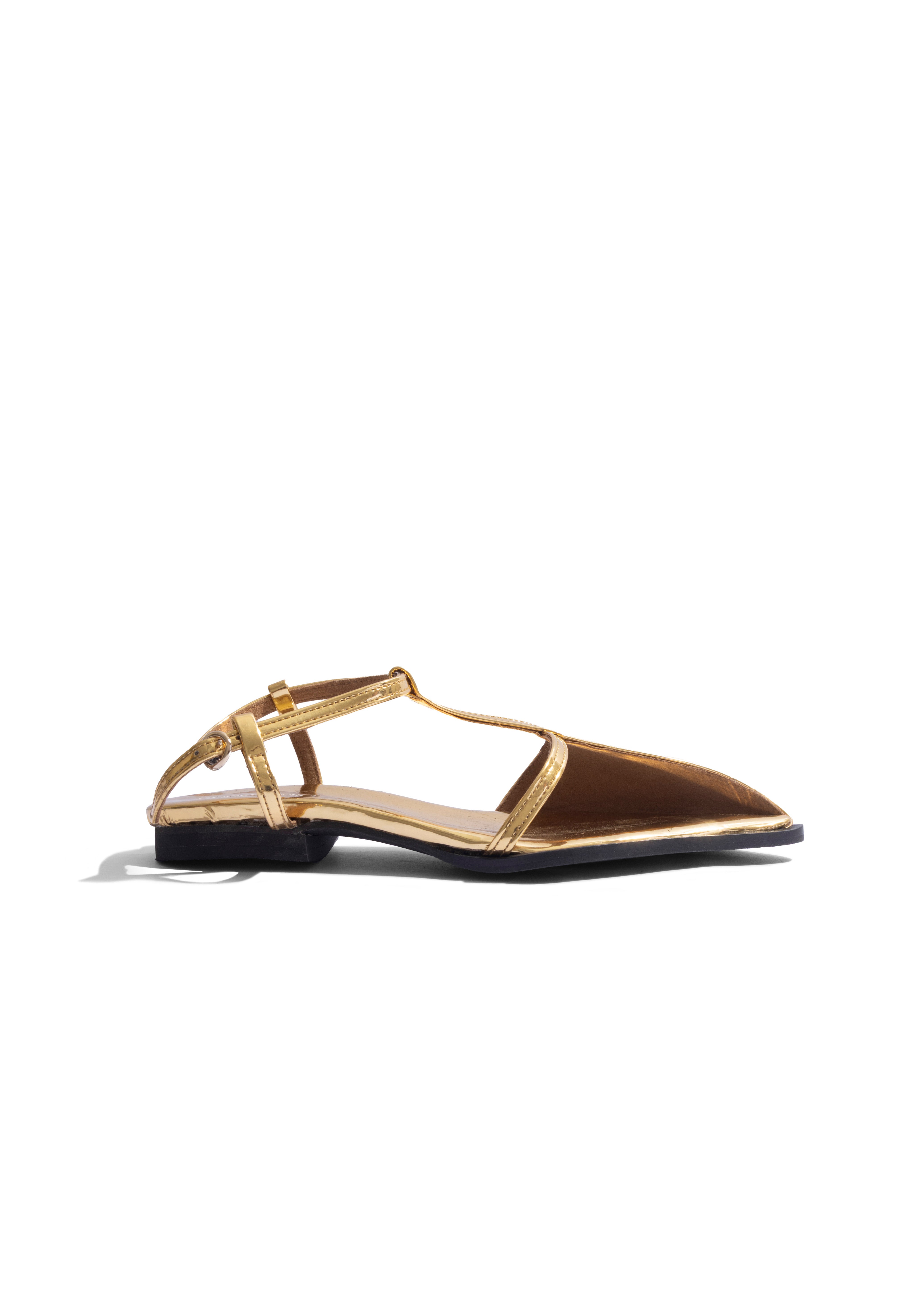 Aura Metallic T-bar Flats