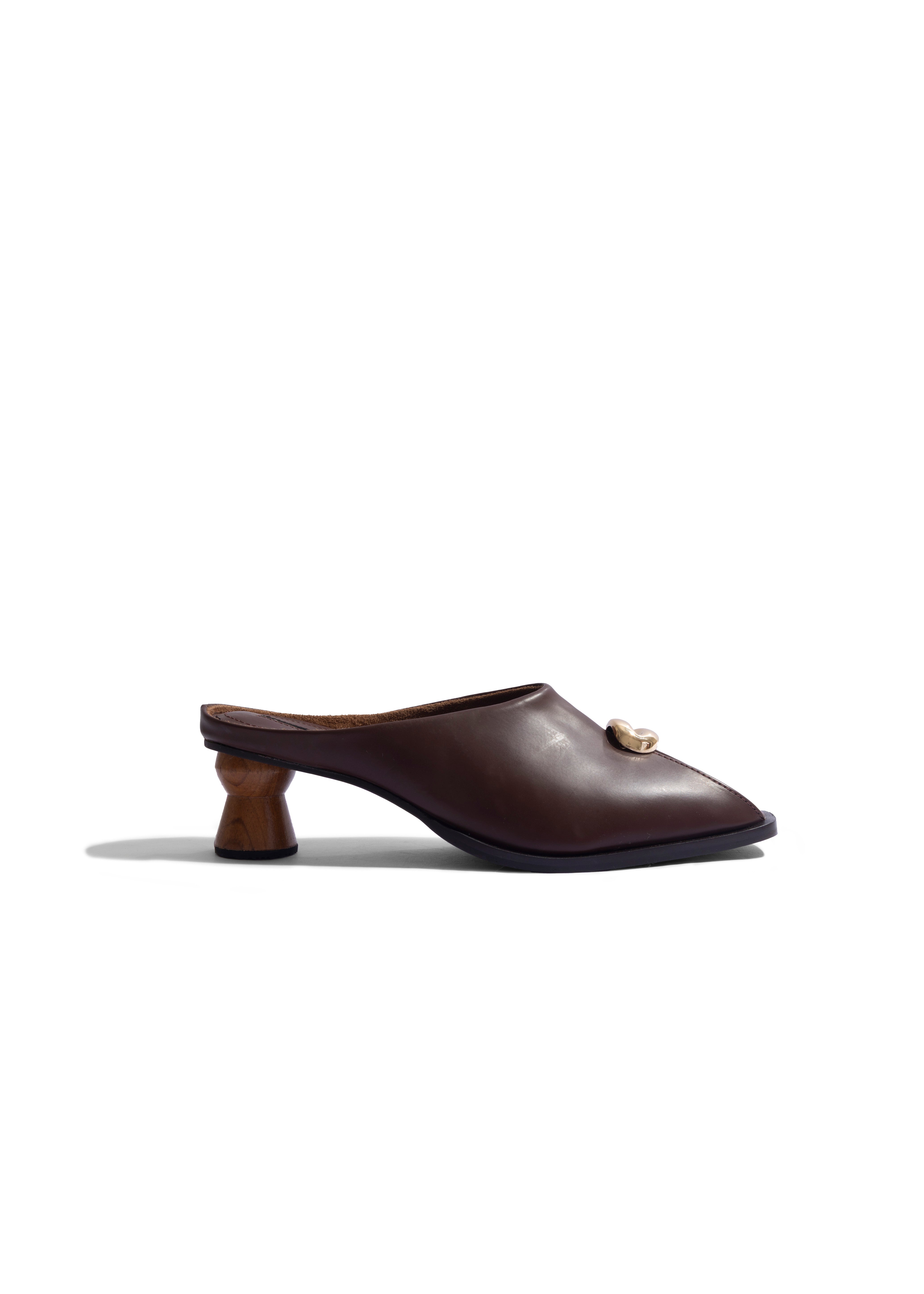 Peep-toe Mule Brown
