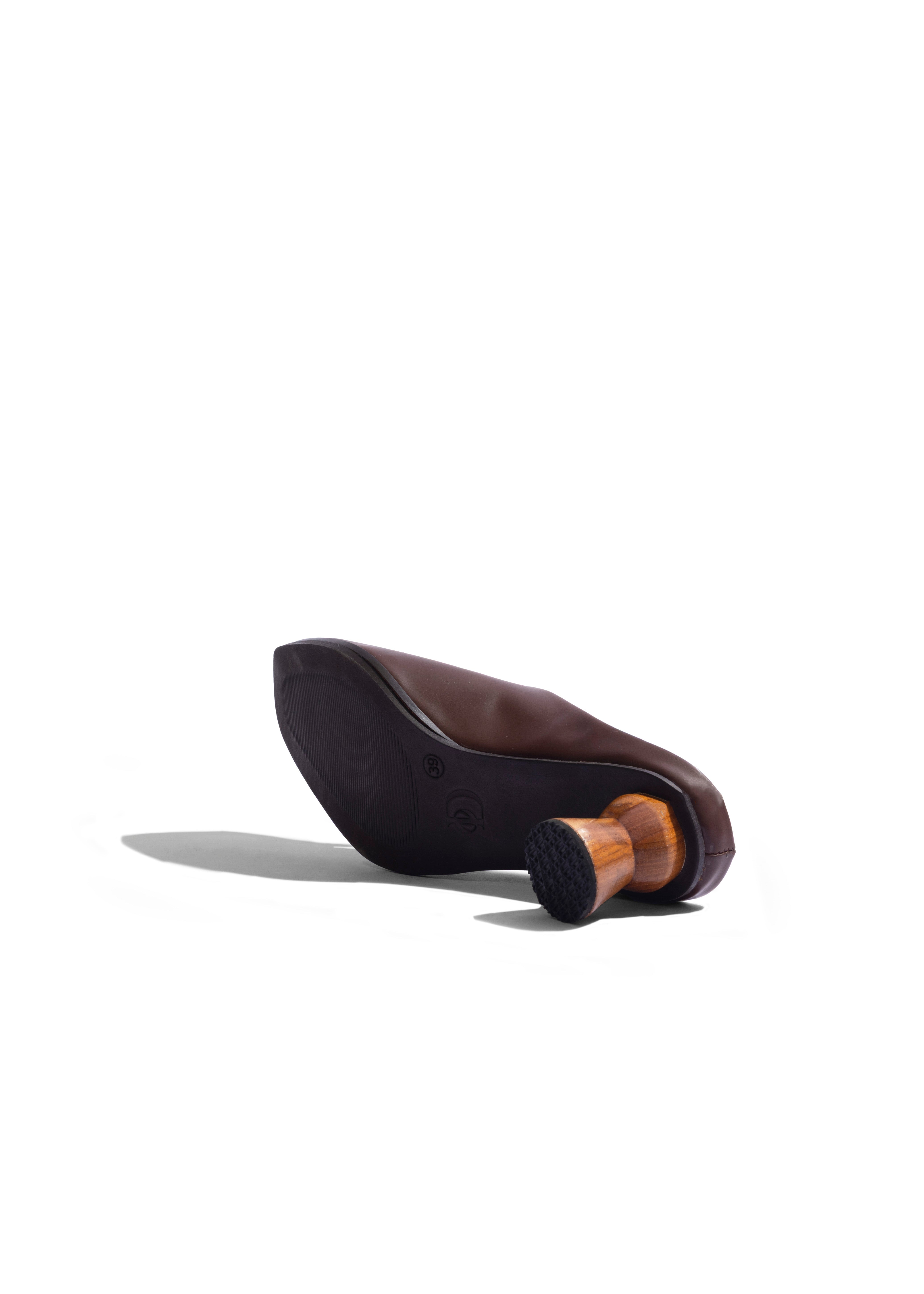 Peep-toe Mule Brown