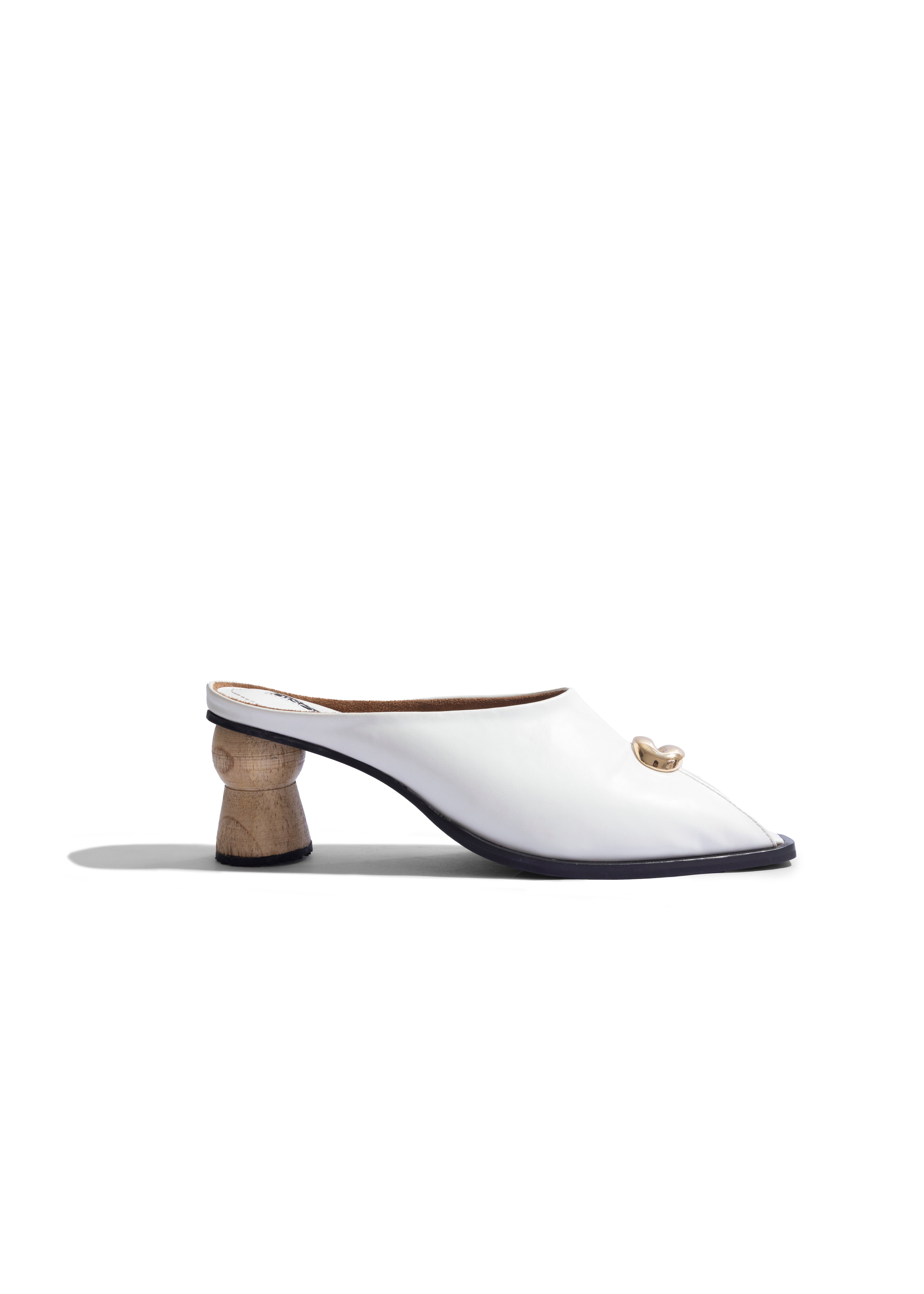 Peep-toe Mule White