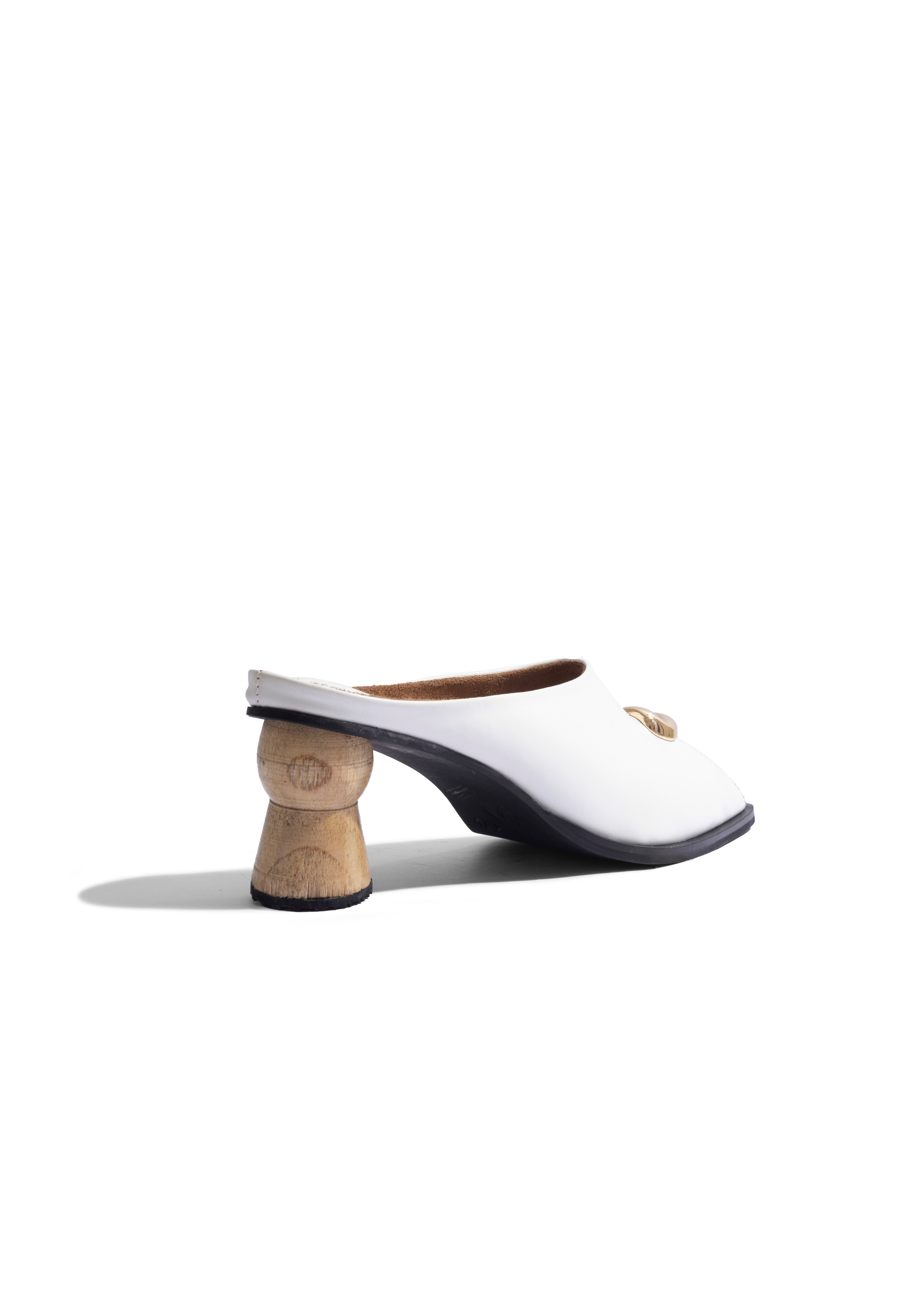 Peep-toe Mule White