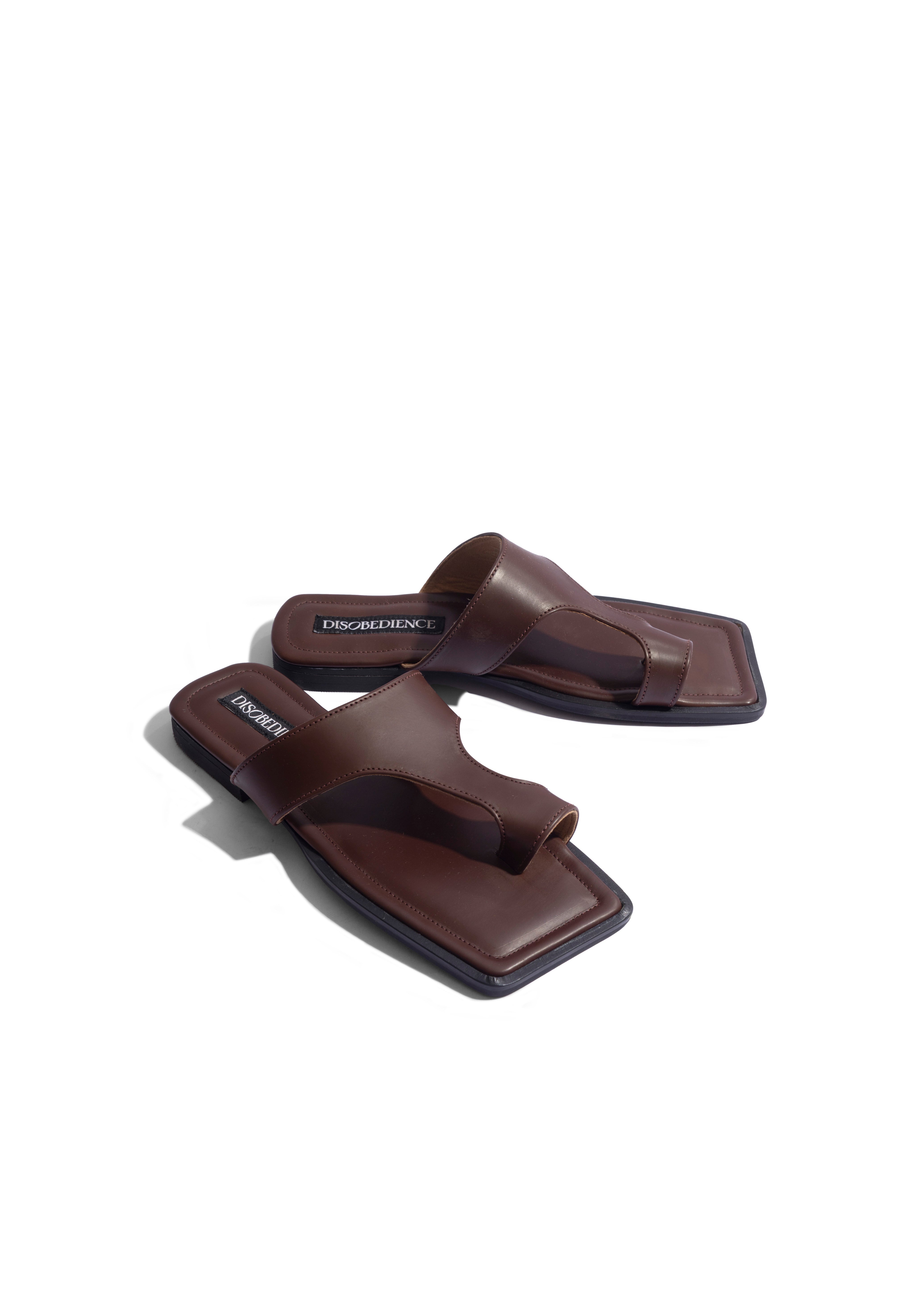 Unisex Flats Brown