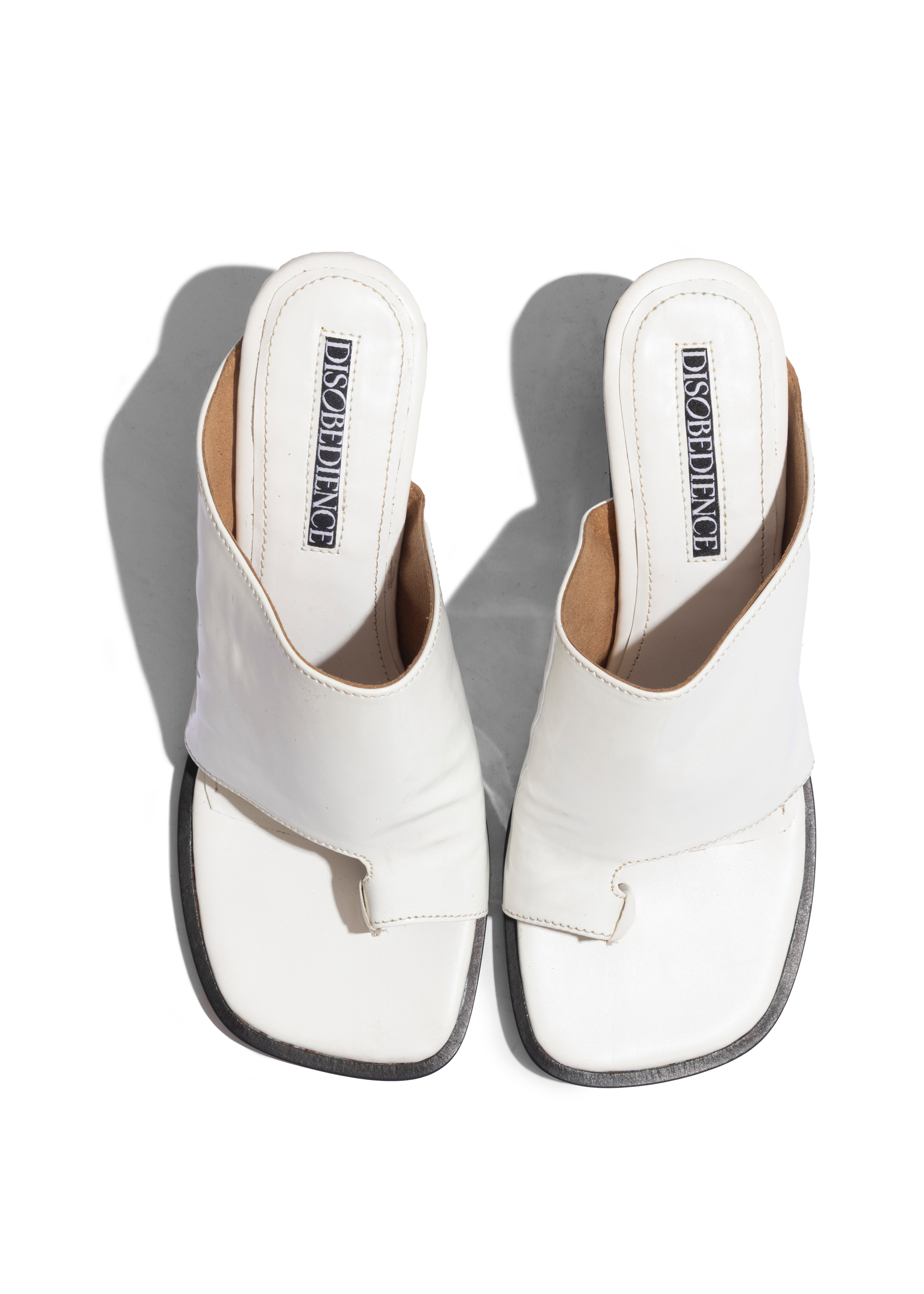 Sculpt Slide Mule White