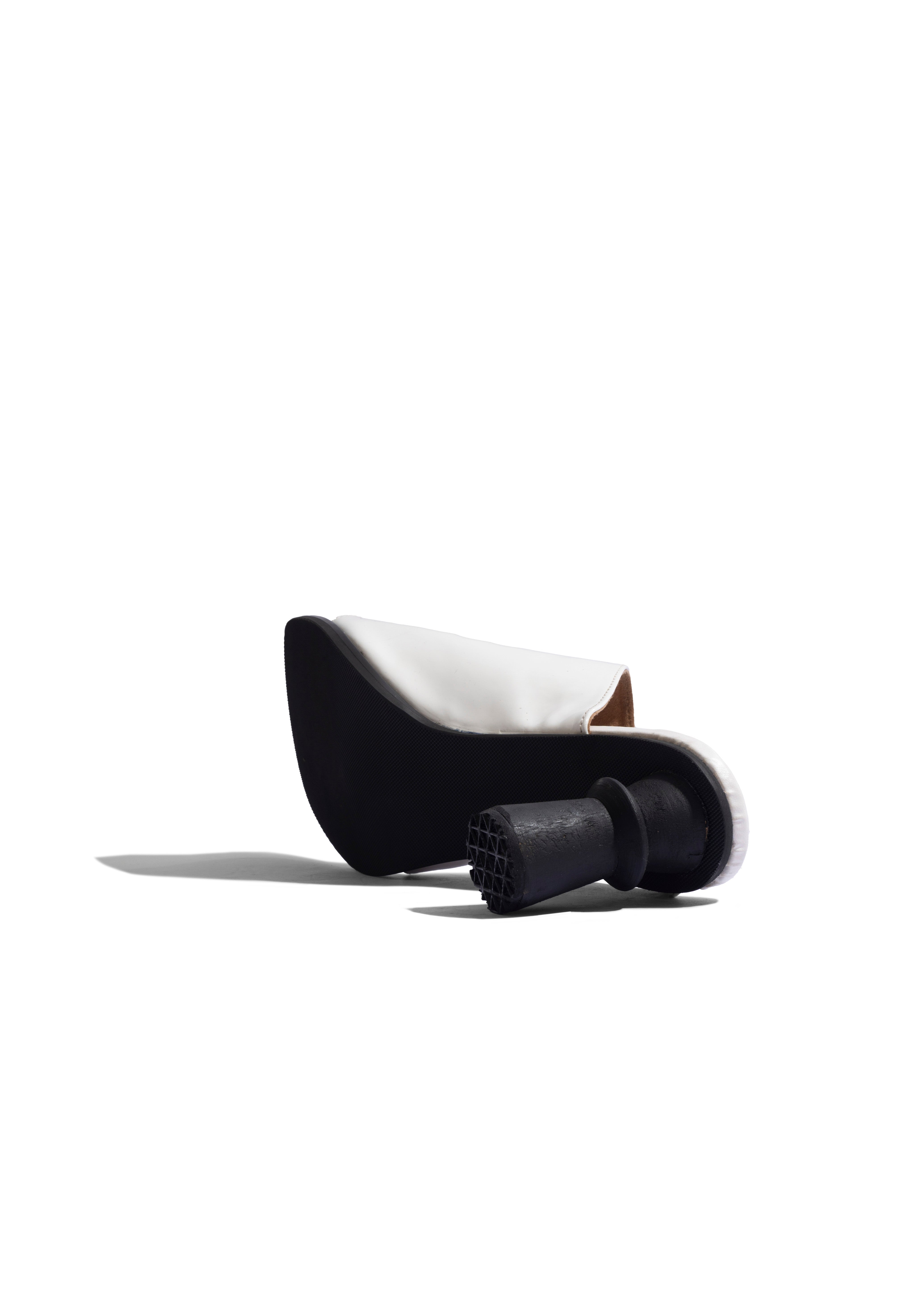 Sculpt Slide Mule White