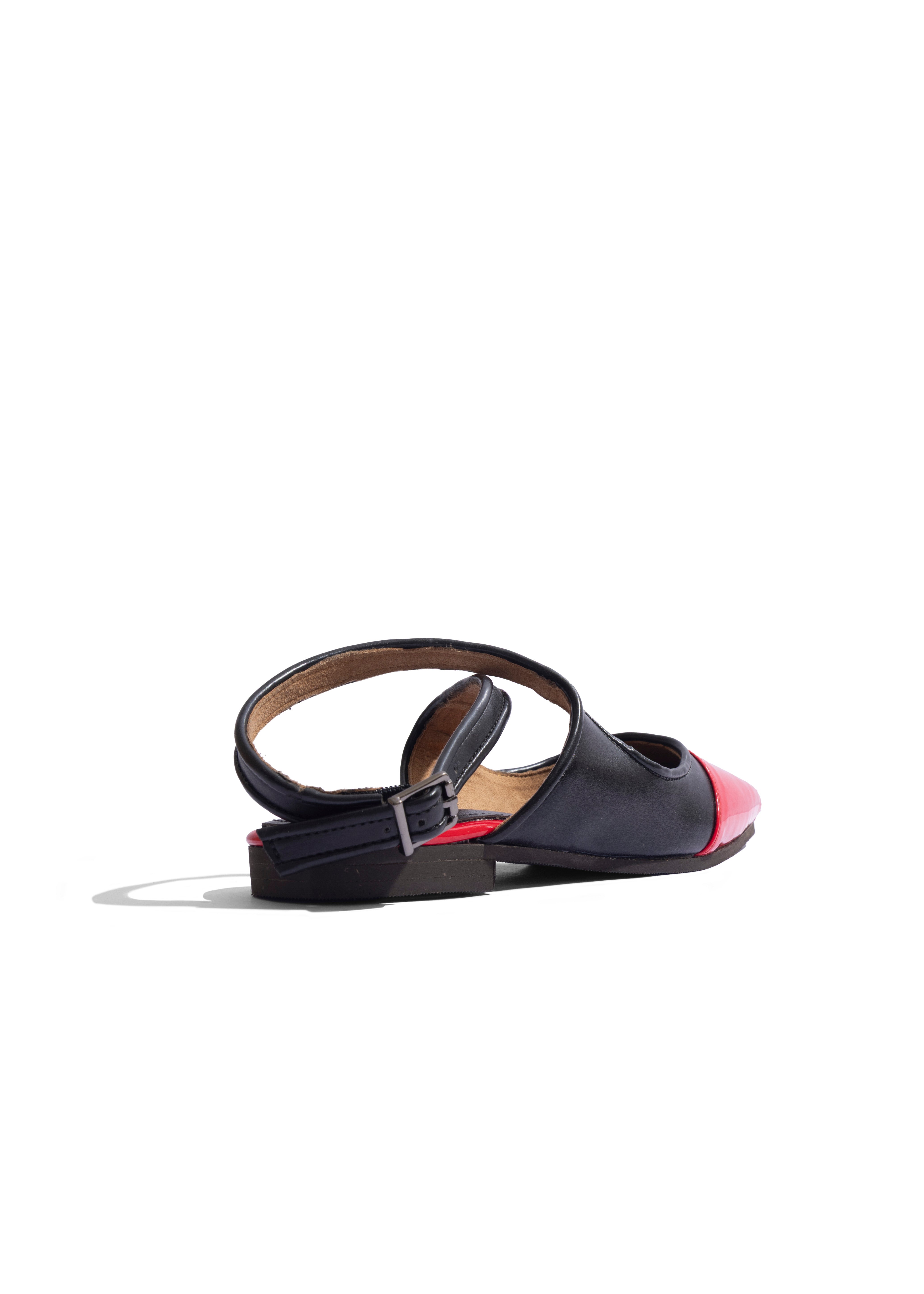 Two Tone Flats Red with Black