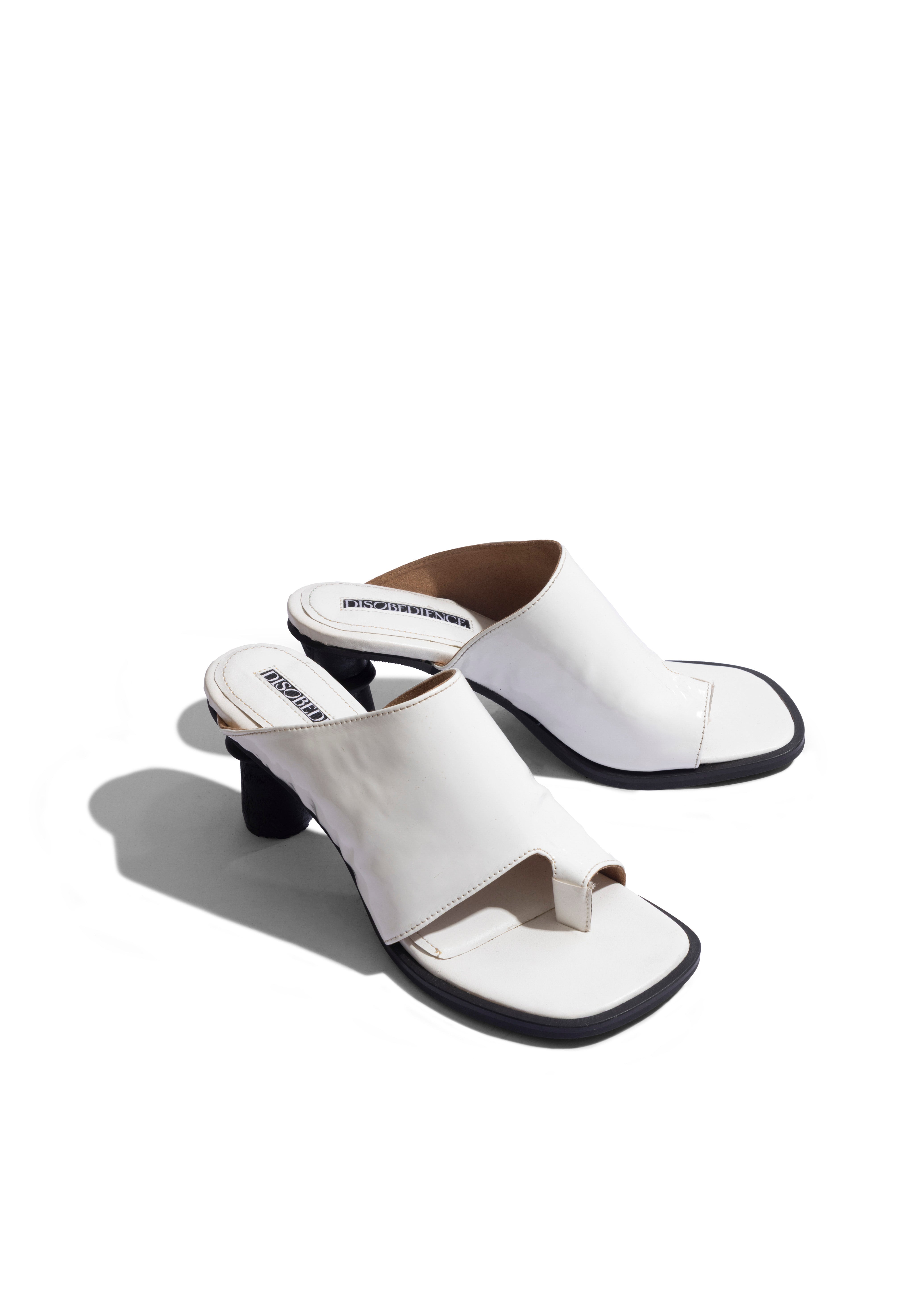 Sculpt Slide Mule White