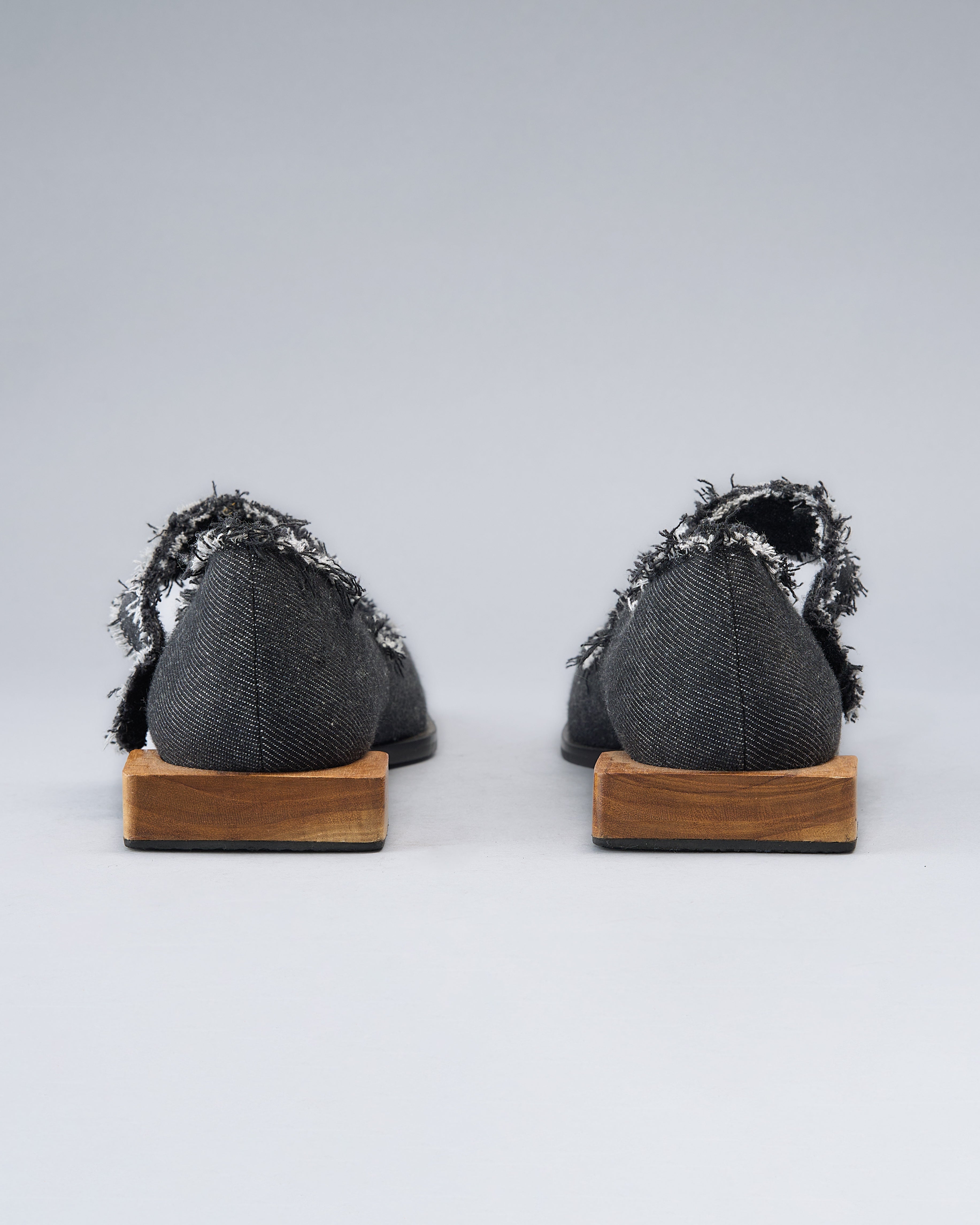 Handwoven Denim Shoe Made from Recycled Cotton,with Deliberate Fray Edges
