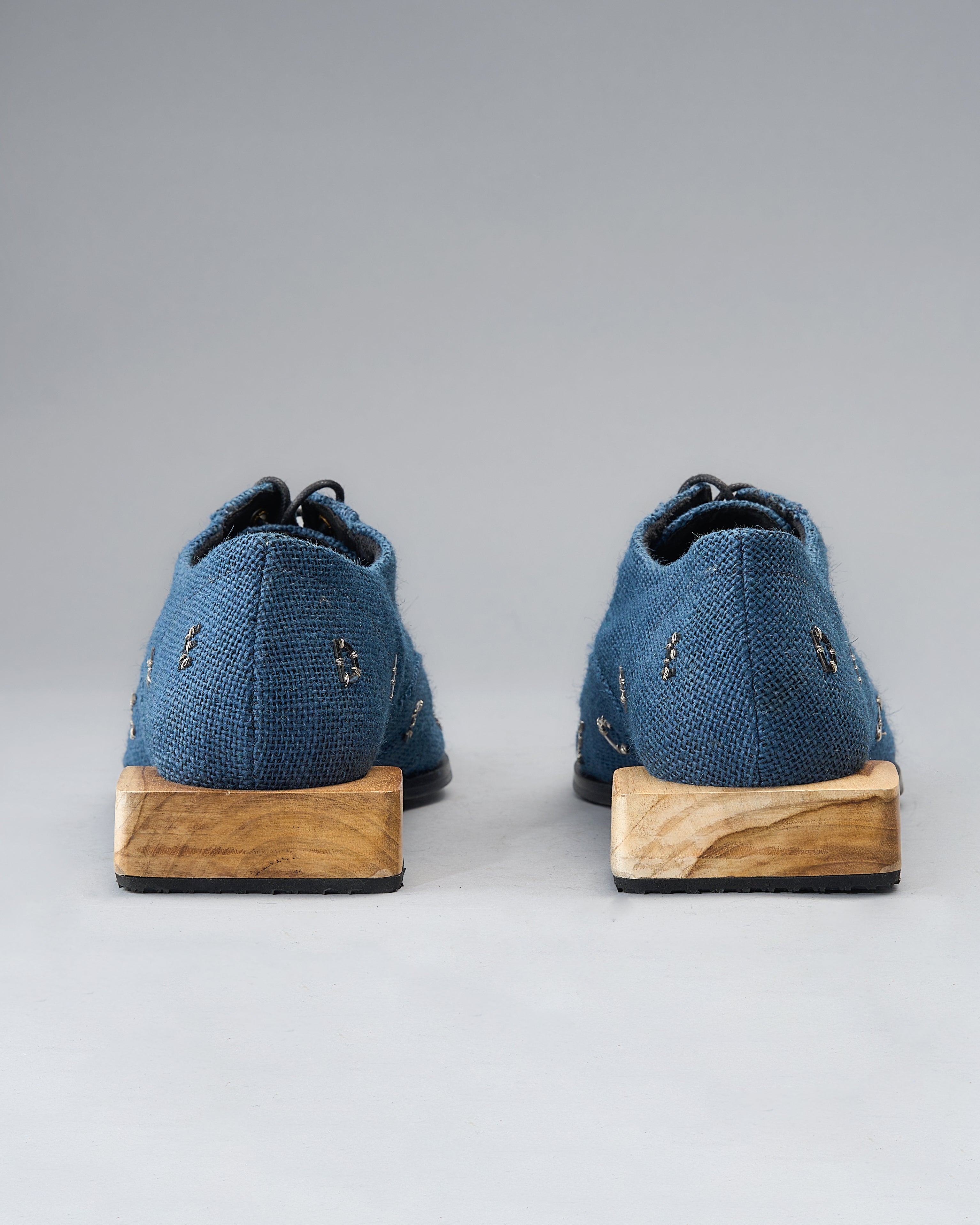 Jute Lace-Up Shoe, With Laser-Cut Brass Letters