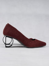 Deep Maroon Organic Cotton & Steel D&O Pumps