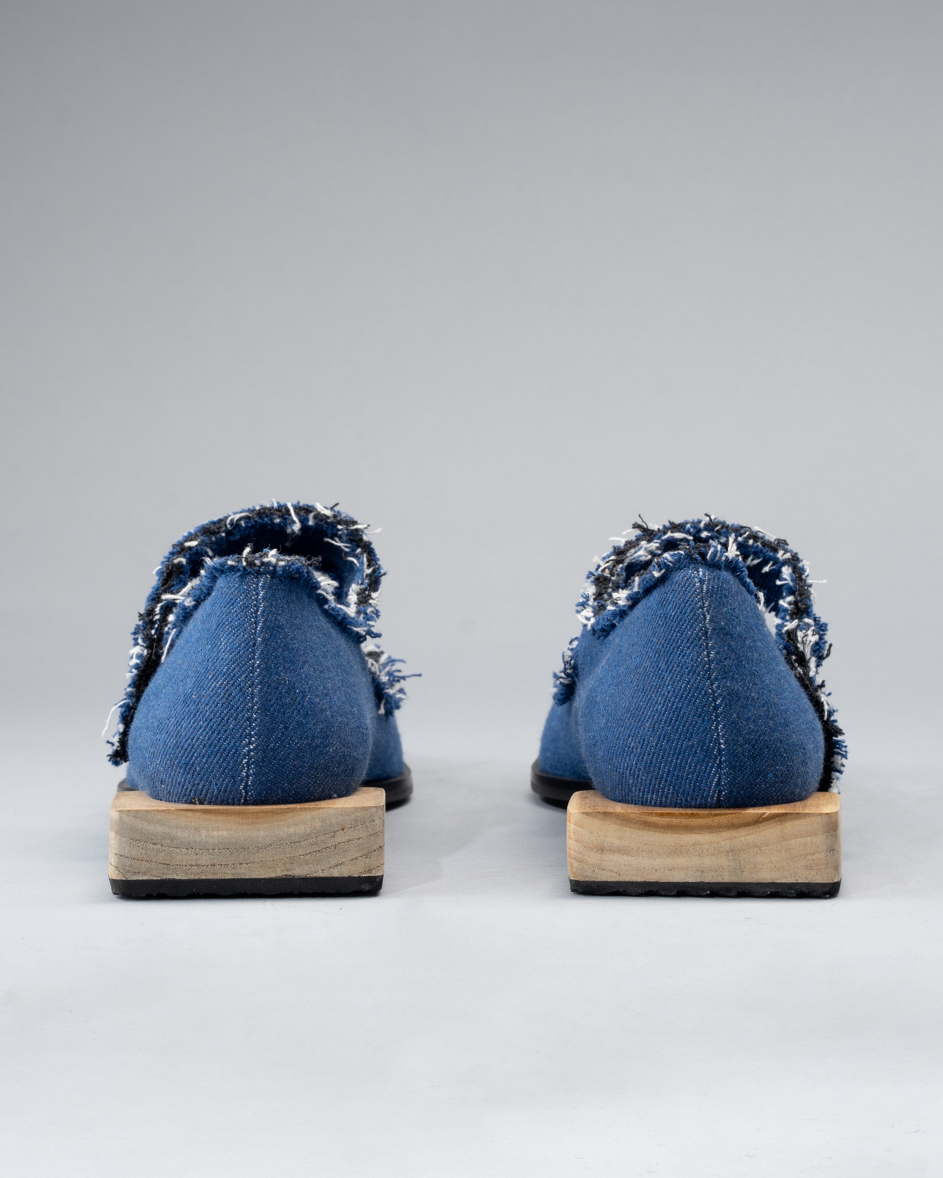 Handwoven Denim Shoe Made from Recycled Cotton,with Deliberate Fray Edges
