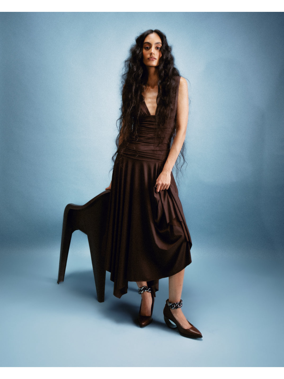 Anchor Pump in Stainless Steel Heel and Ankle Chain